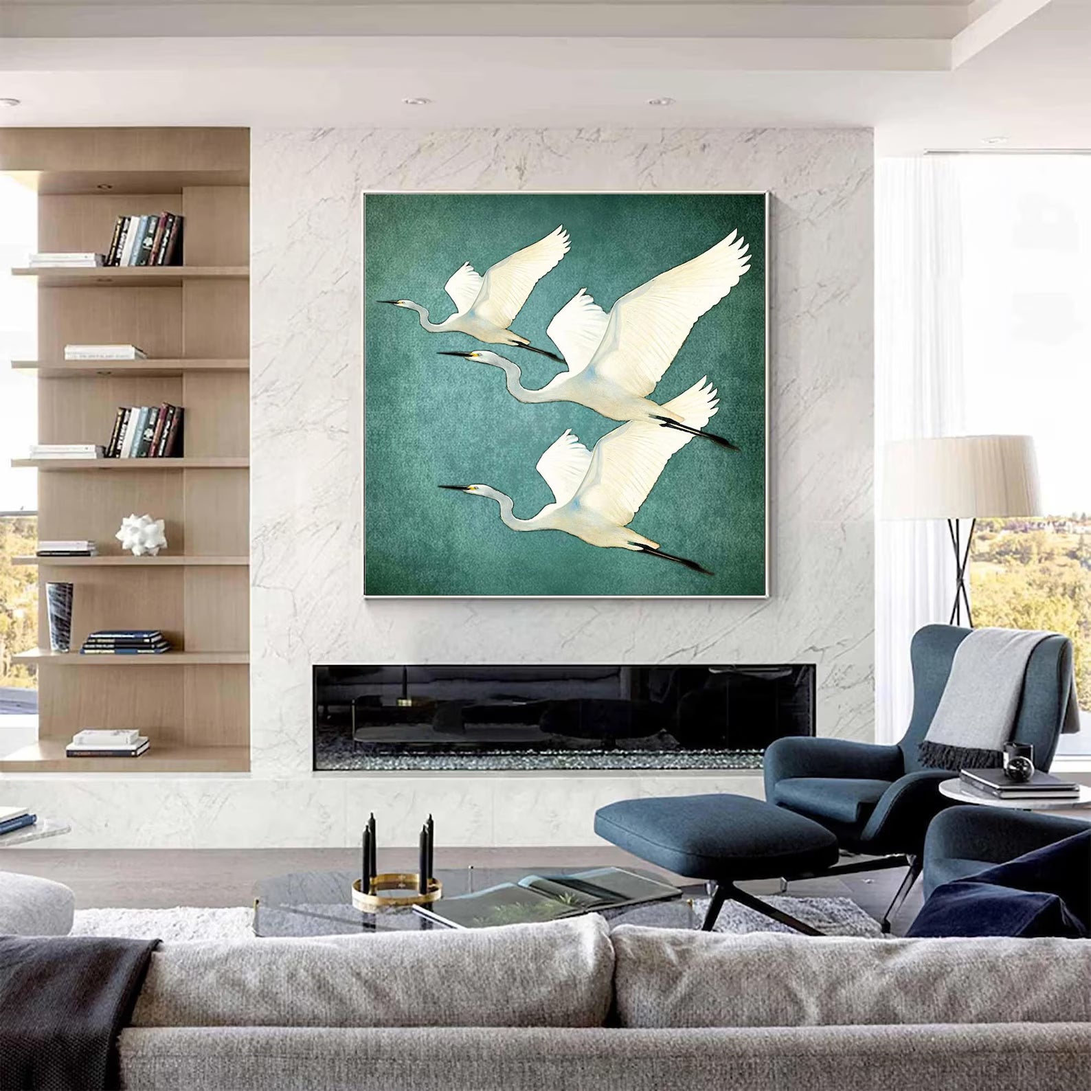 Textured Avian Elegance | Viridian Wings