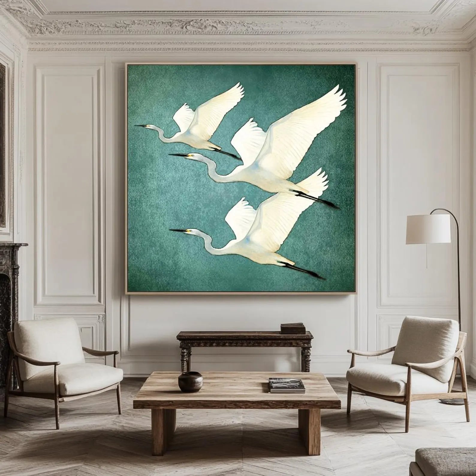 Textured Avian Elegance | Viridian Wings