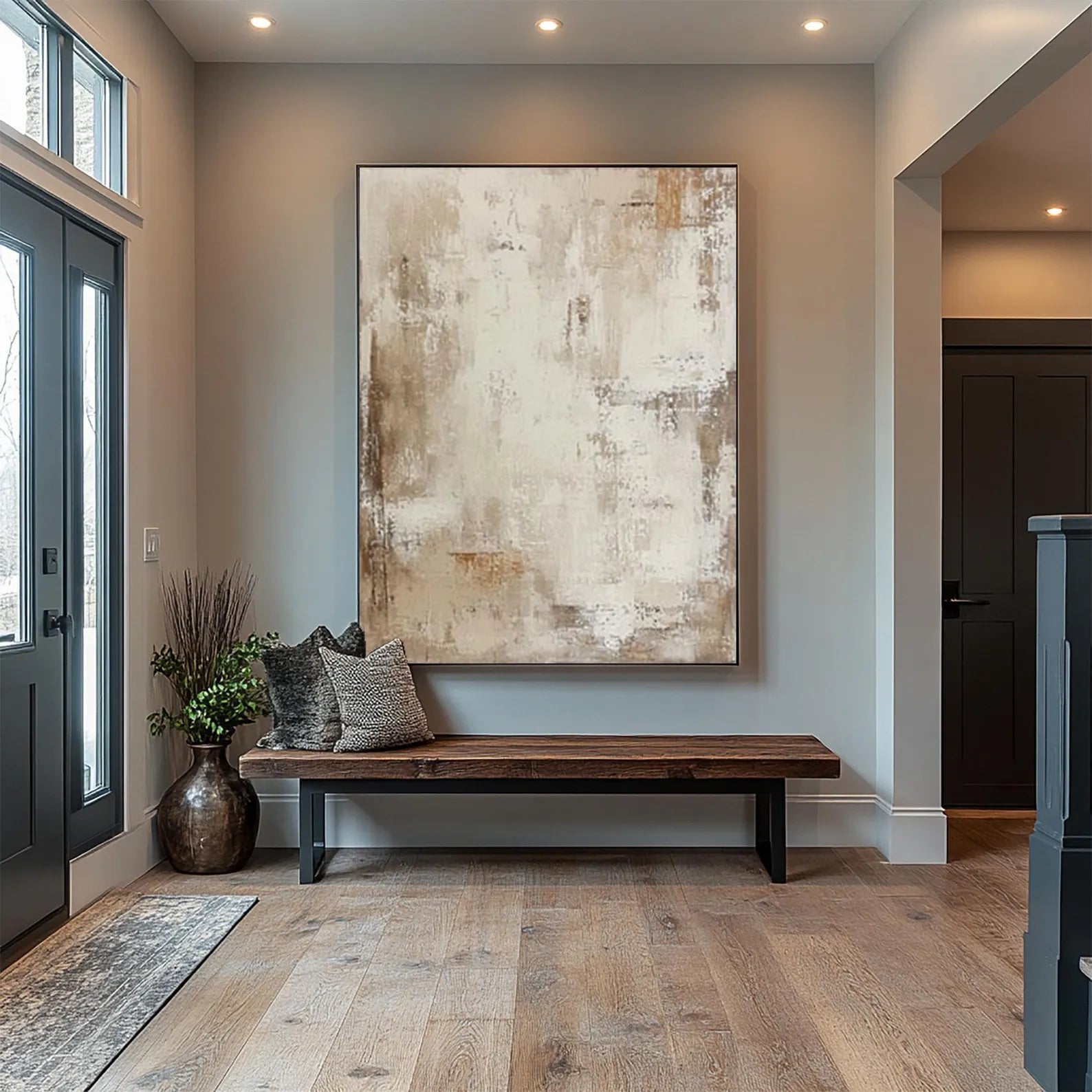 Textured Neutral Grandeur | Beige Mural