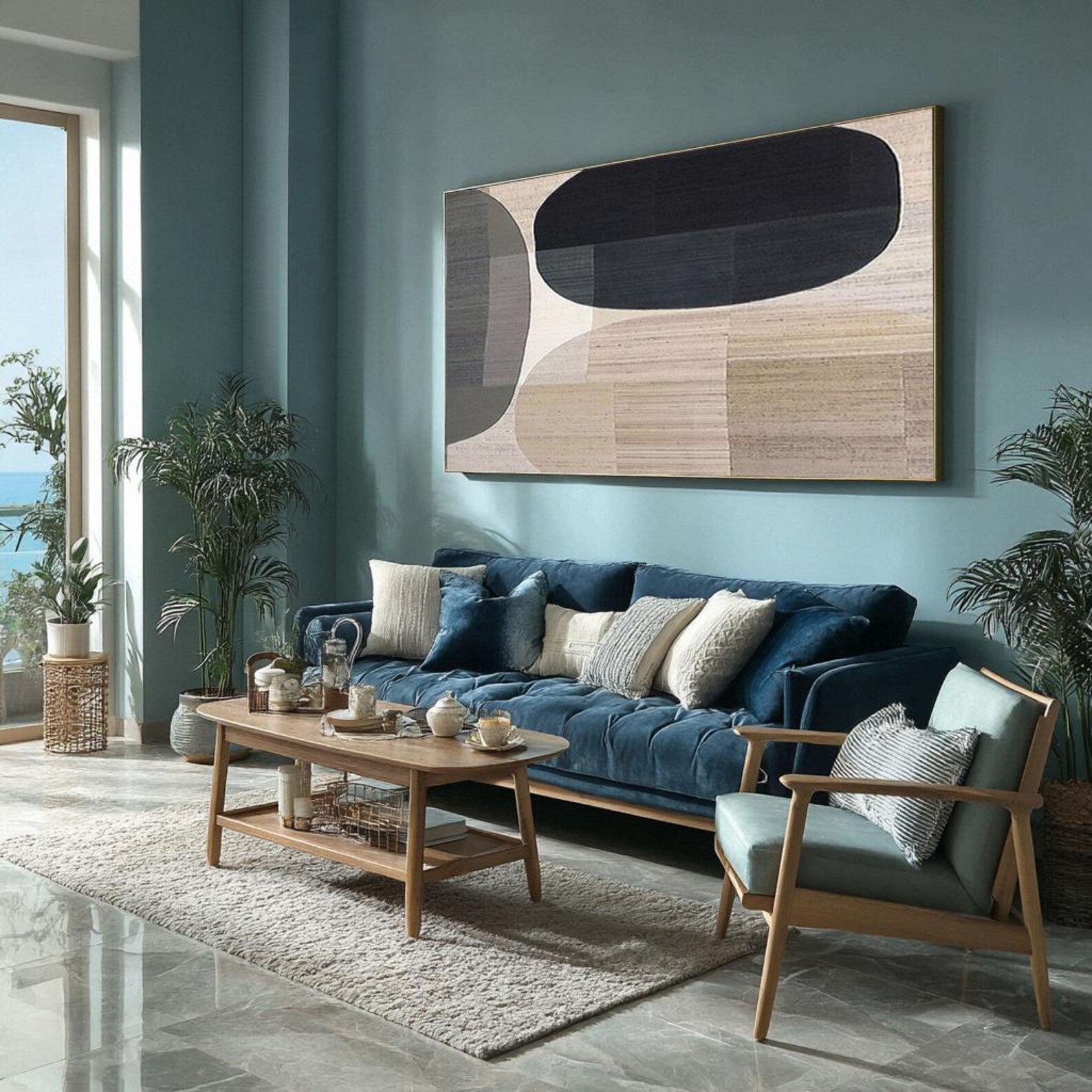 Textured Curved Geometrics | Neutral Hues