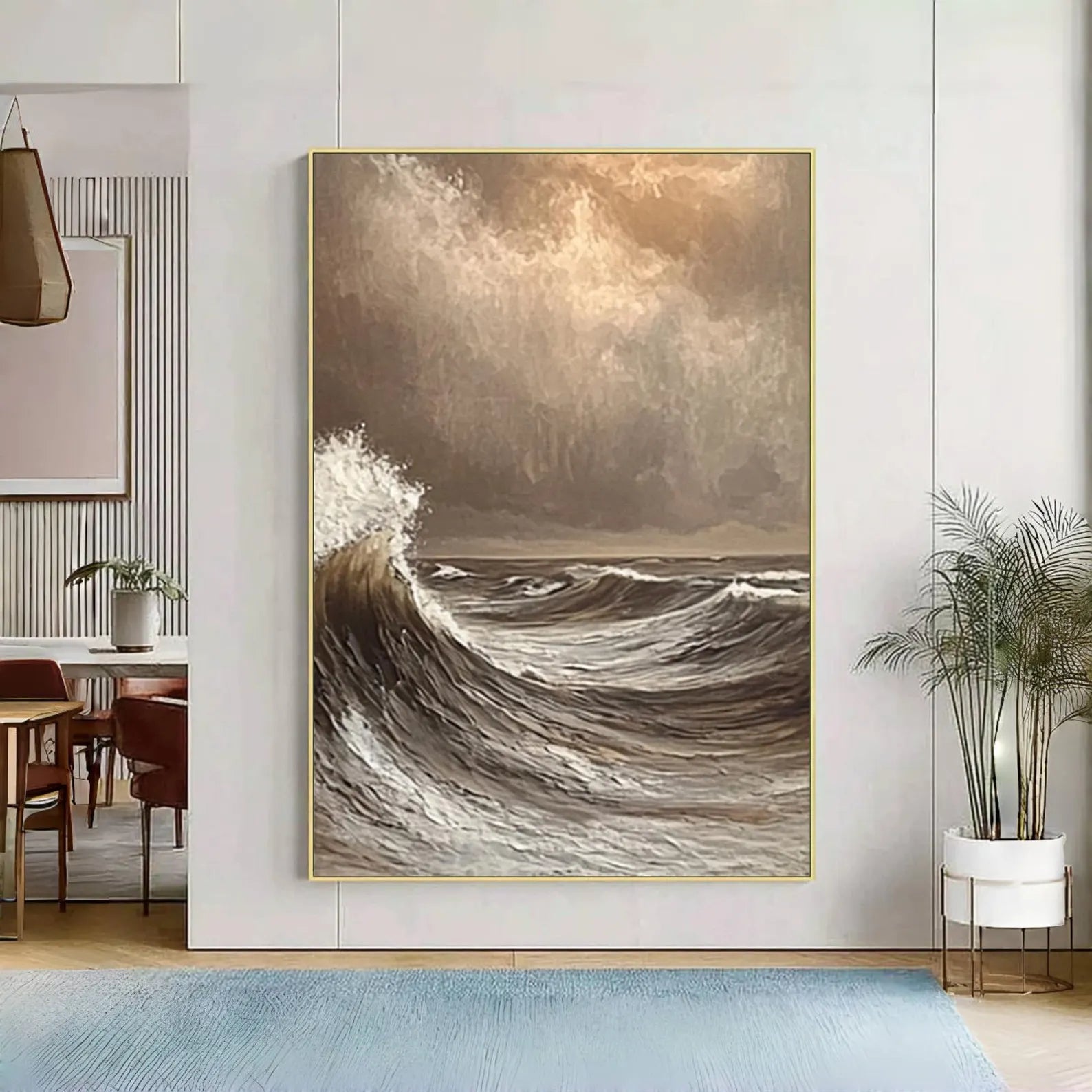 Textured Wave Majesty | Brown Surge