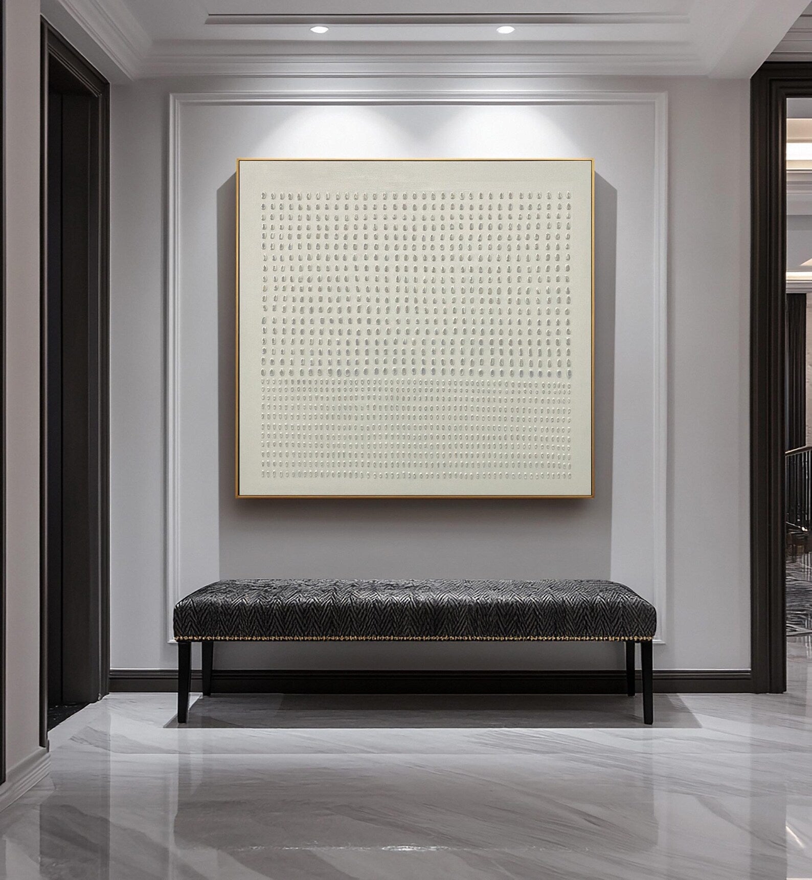 Textured Grid Elegance | Neutral Matrix