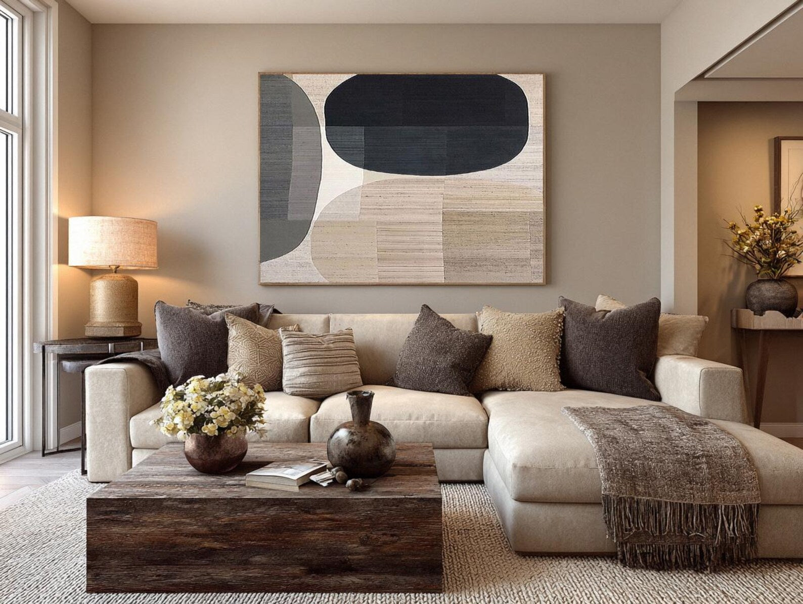 Textured Curved Geometrics | Neutral Hues