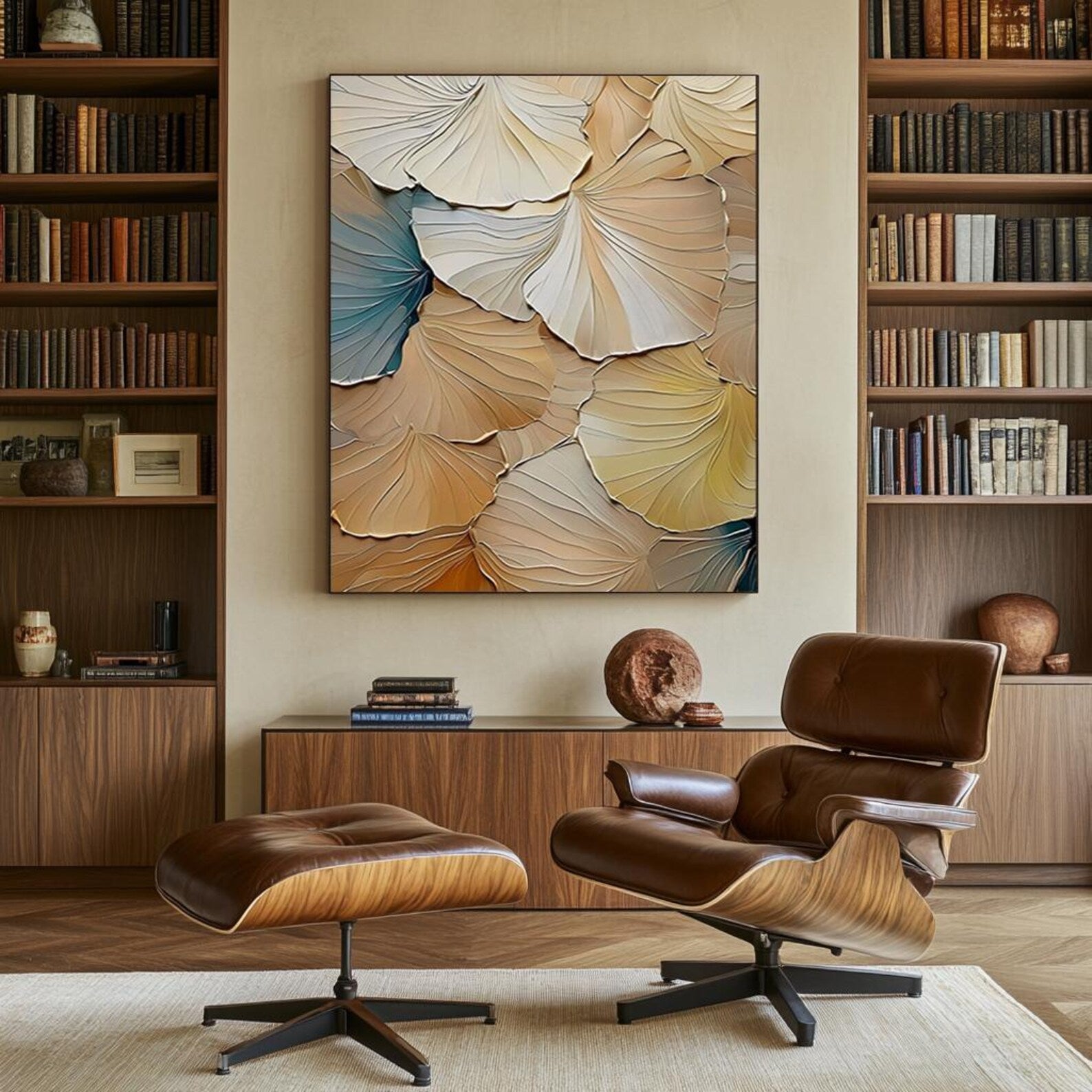 Textured Leaf Art | Warm Elegance