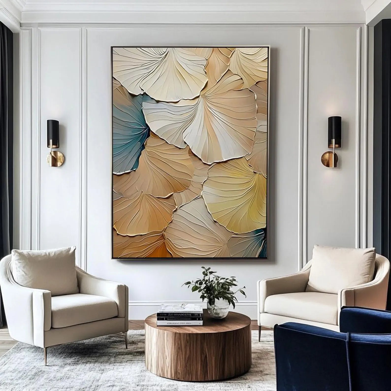 Textured Leaf Art | Warm Elegance