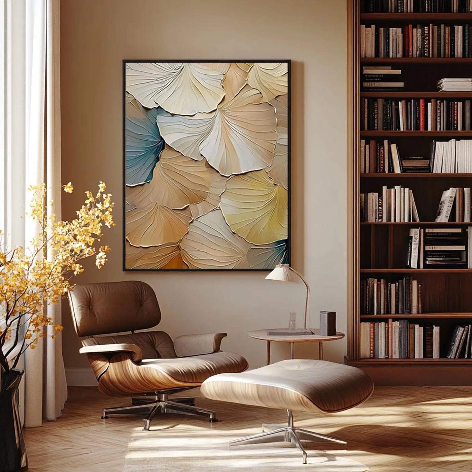 Textured Leaf Art | Warm Elegance