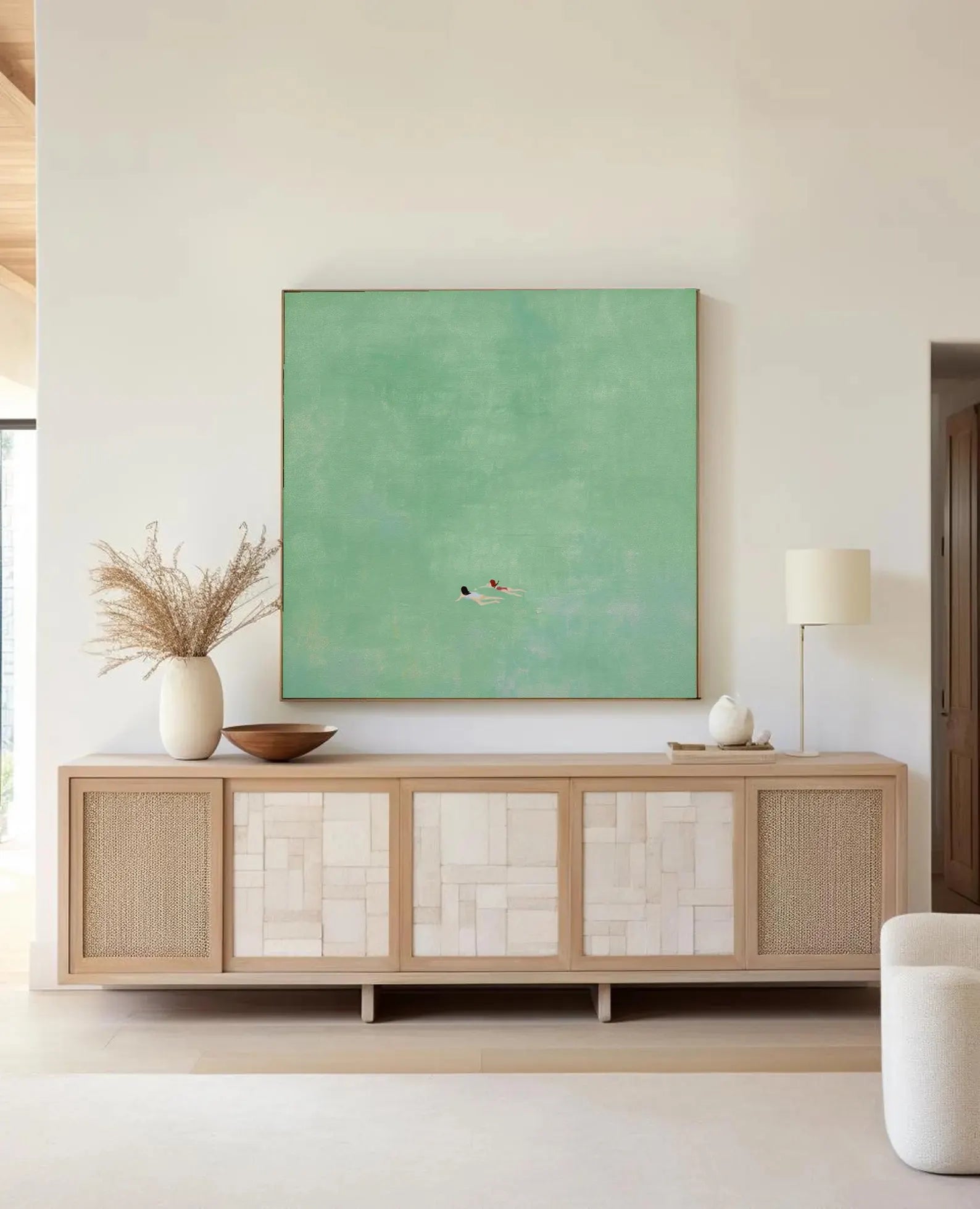 Figurative Swimming Scene Art | Airy Calm