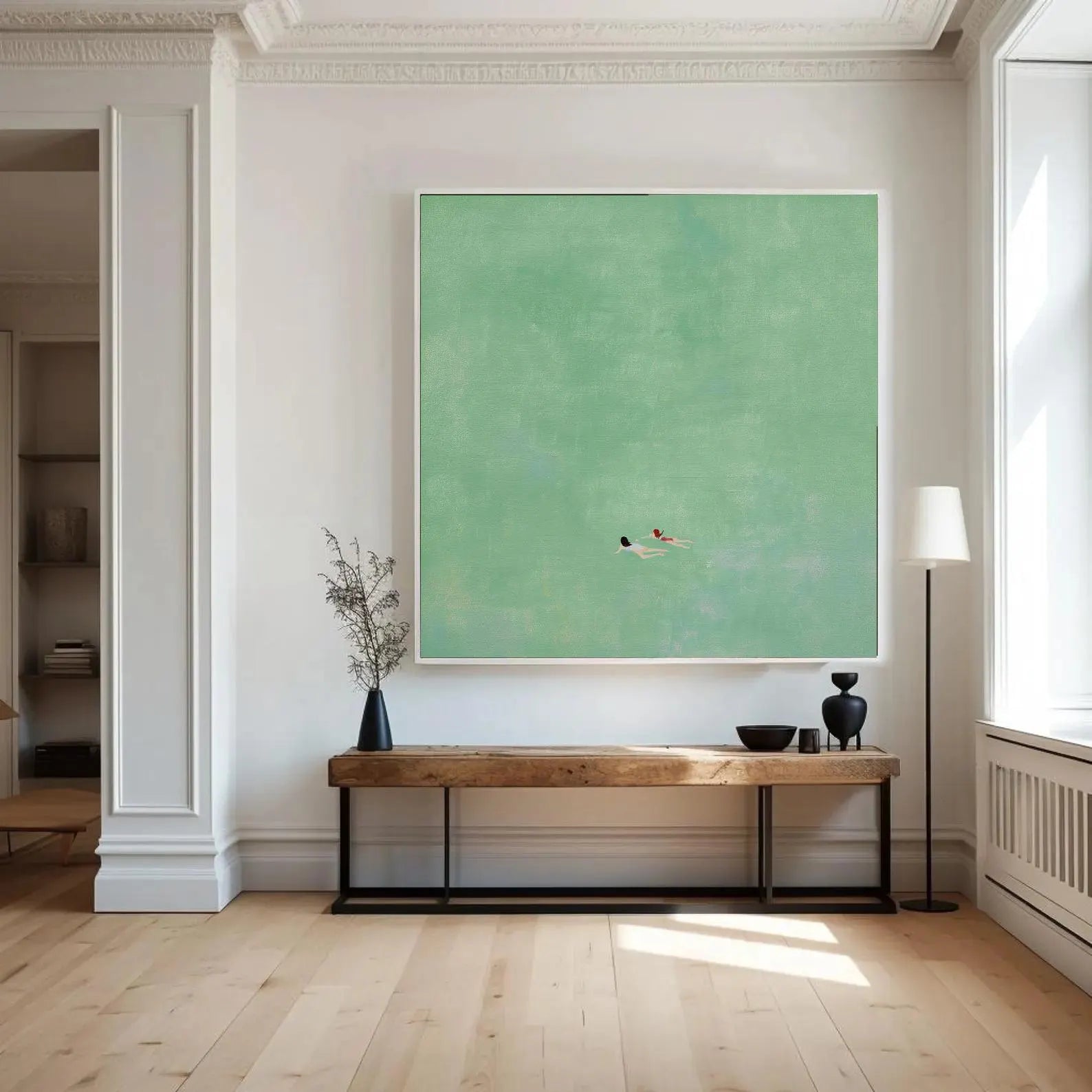 Figurative Swimming Scene Art | Airy Calm