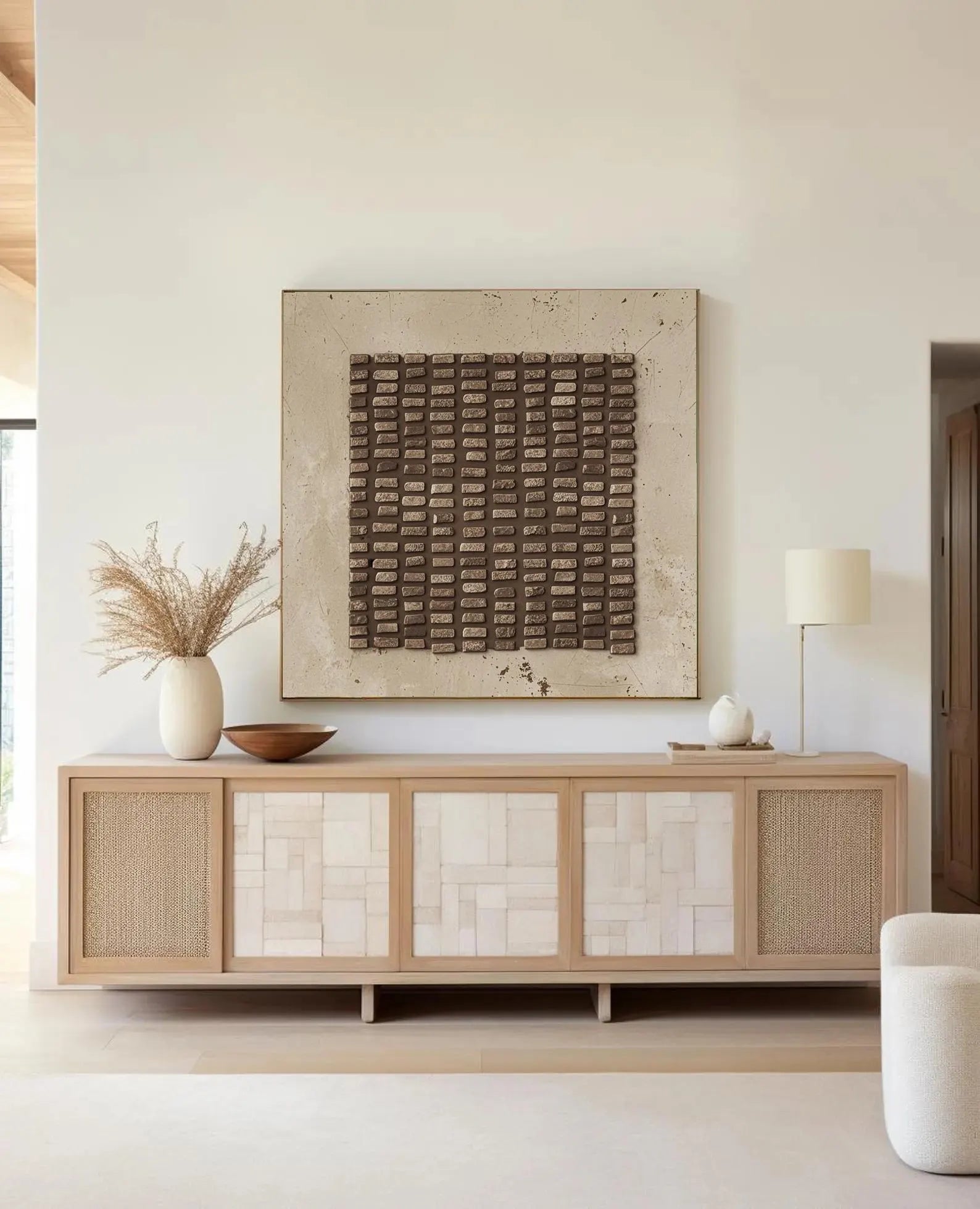 Textured Grid Art | Luxe Tranquility