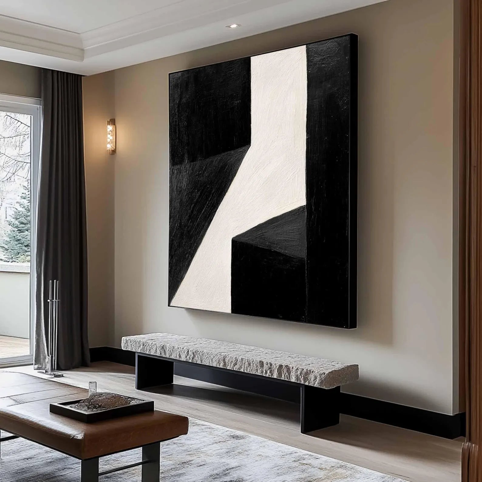 Geometric Black-White Art | Edgy Elegance