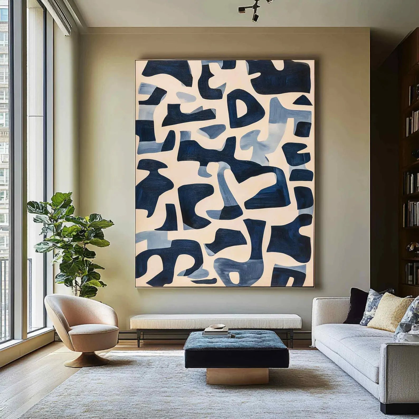 Textured Abstract Geometry | Navy Tones