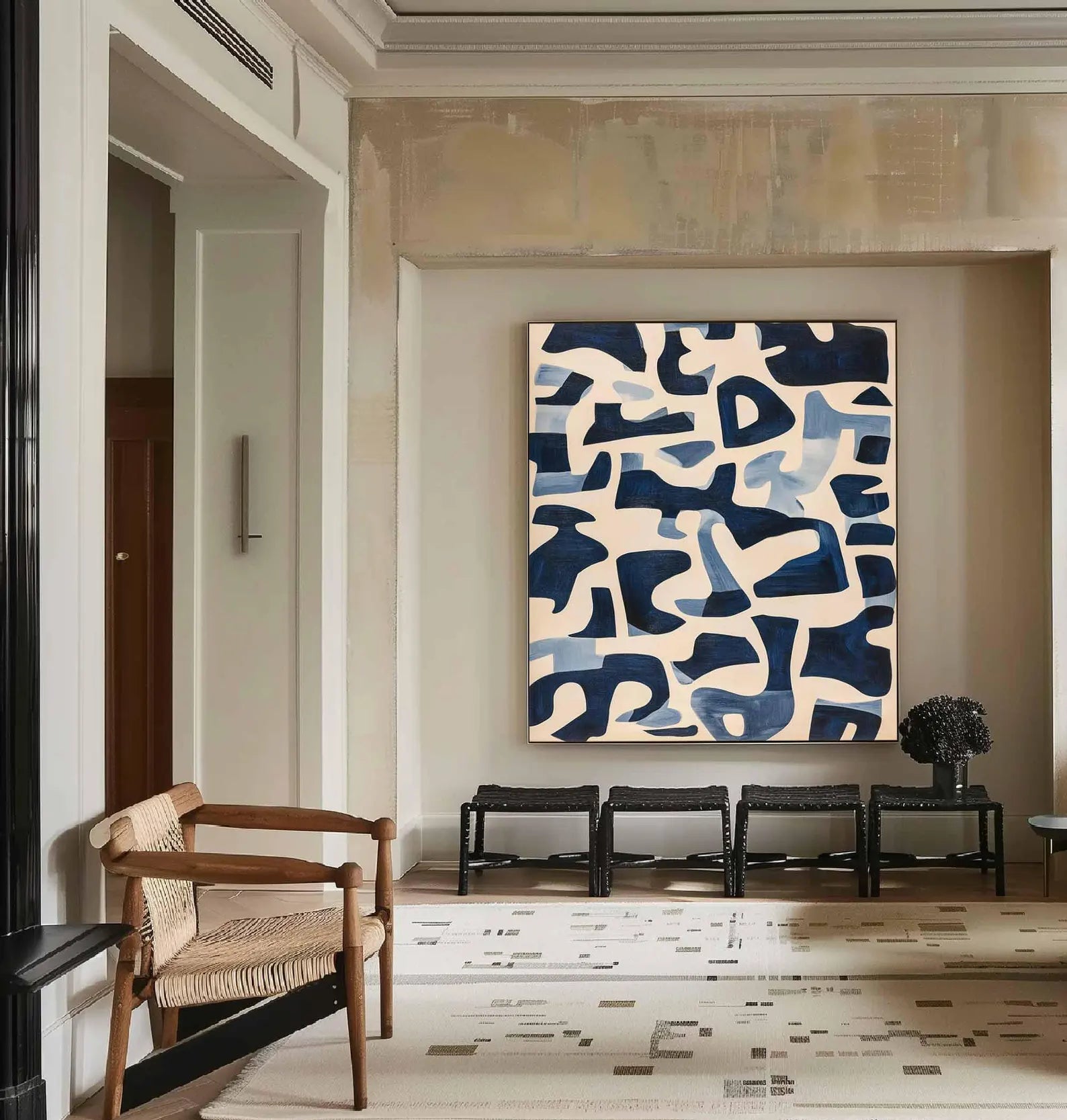 Textured Abstract Geometry | Navy Tones