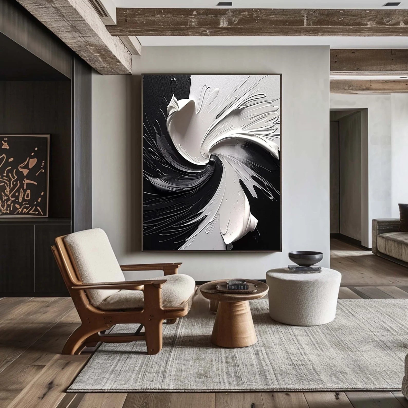 Textured Monochrome Opulence | Black White