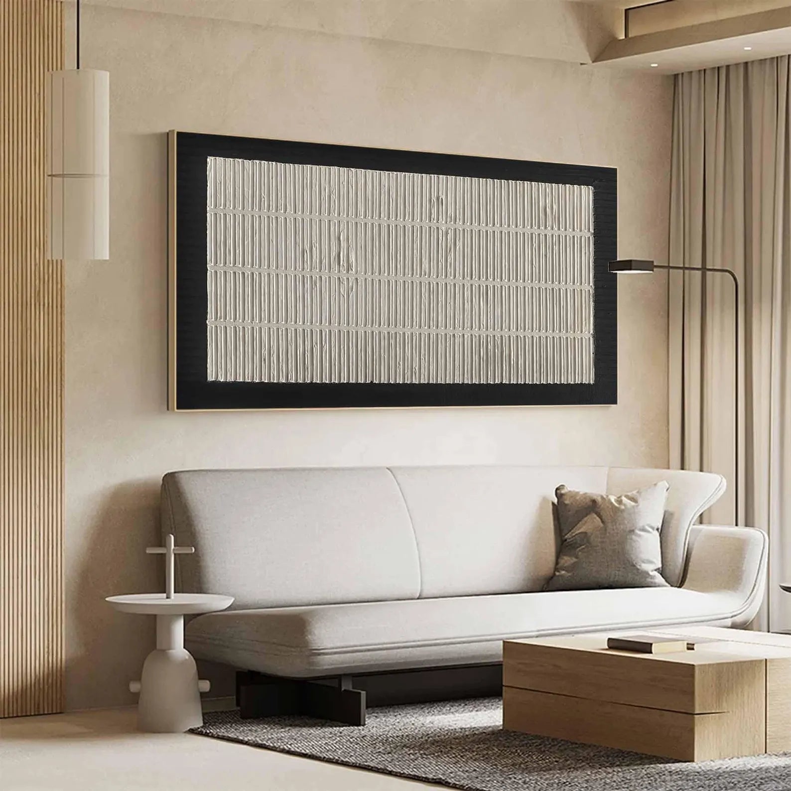 Textured Linear-Neutral Art | Serene Refinement