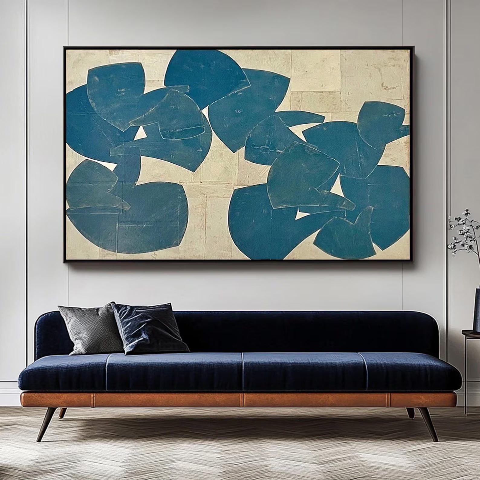 Textured Petal Serenity | Indigo Hues