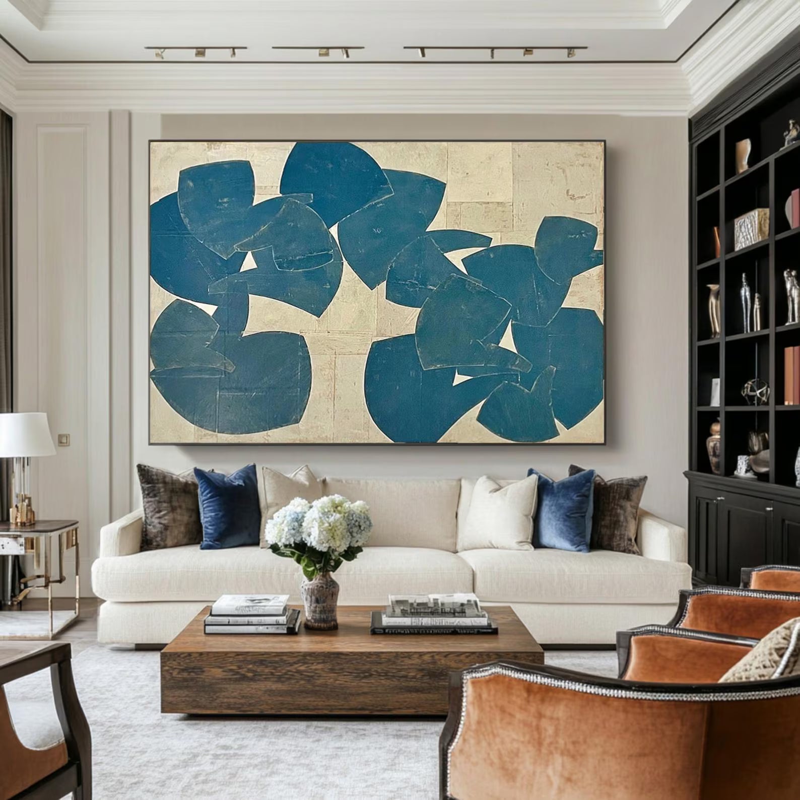 Textured Petal Serenity | Indigo Hues