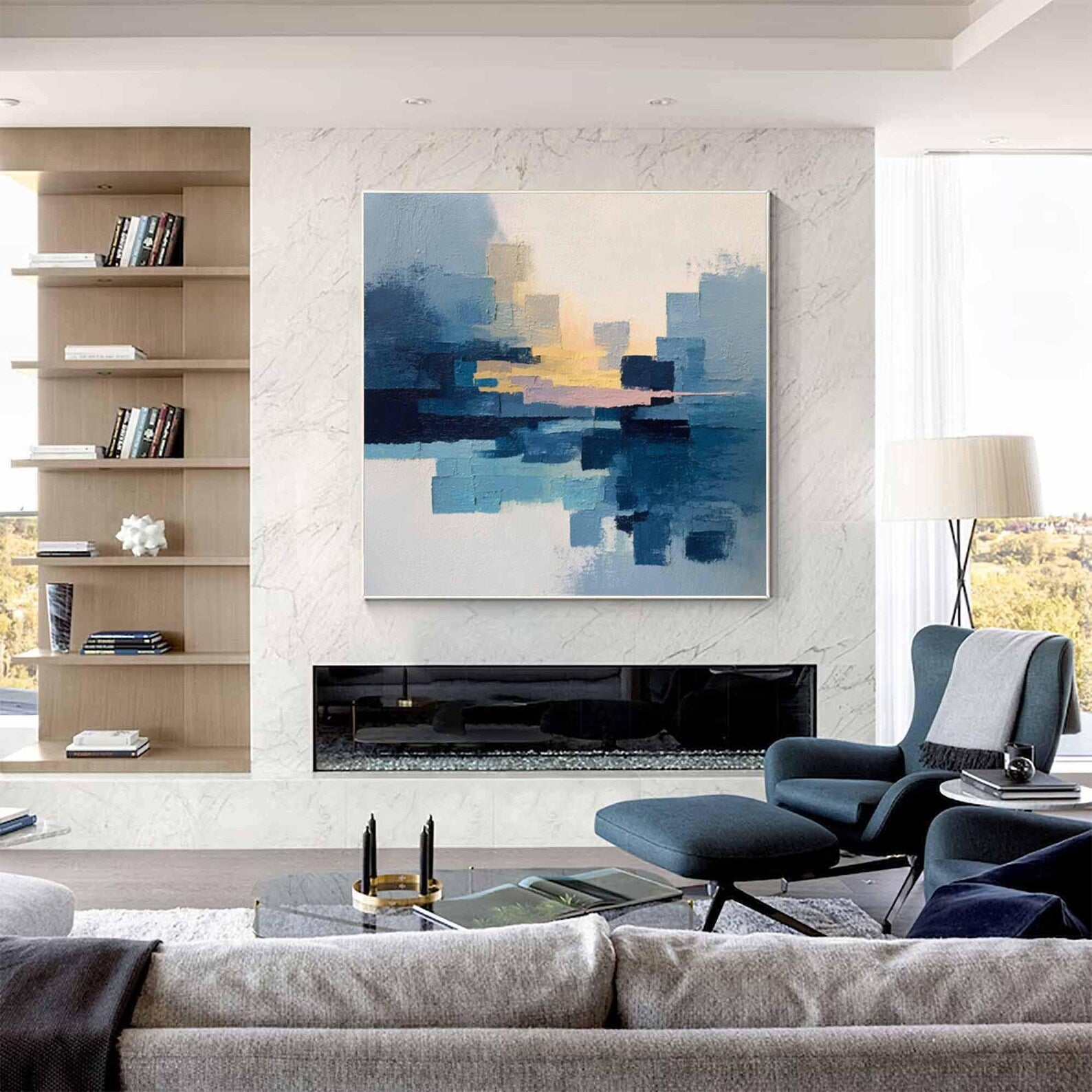 Abstract Blue Hue Art | Modern Sophistication