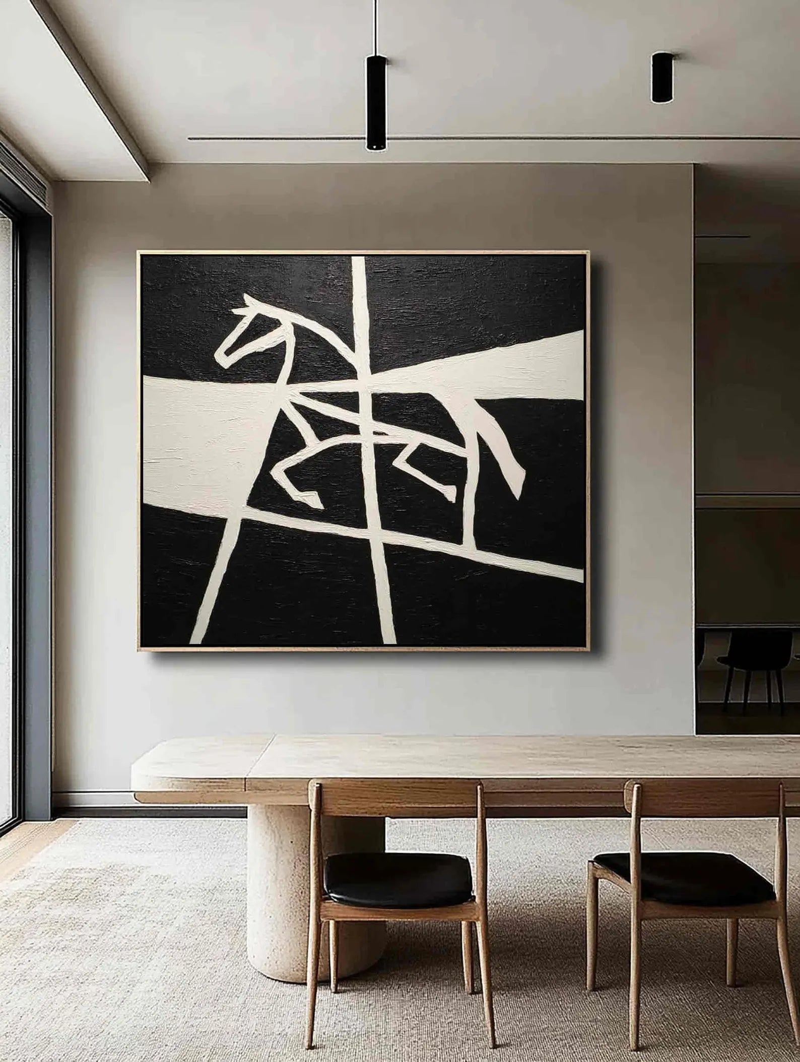 Geometric Equine Monochrome | Artistic Boldness