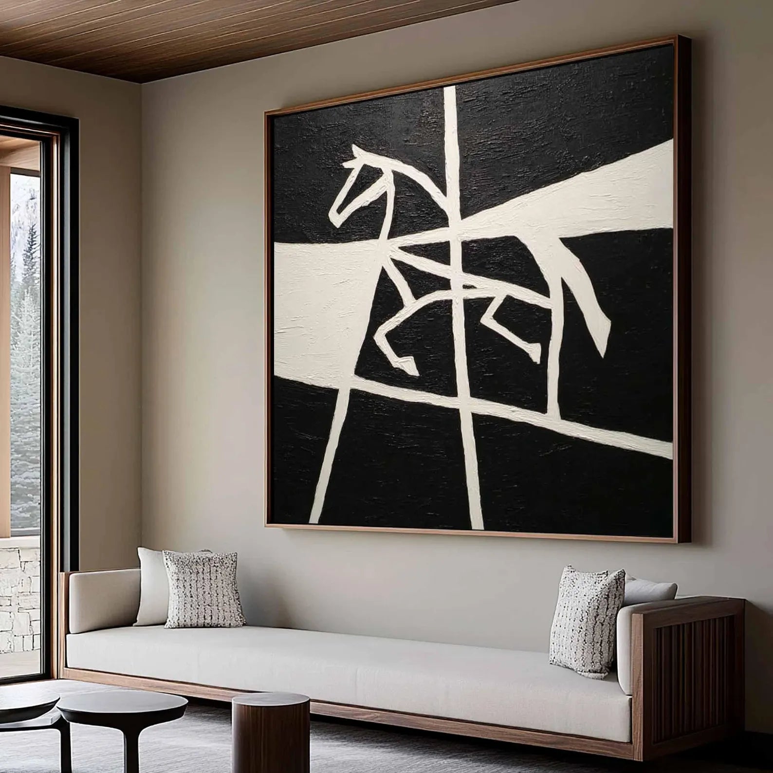 Geometric Equine Monochrome | Artistic Boldness