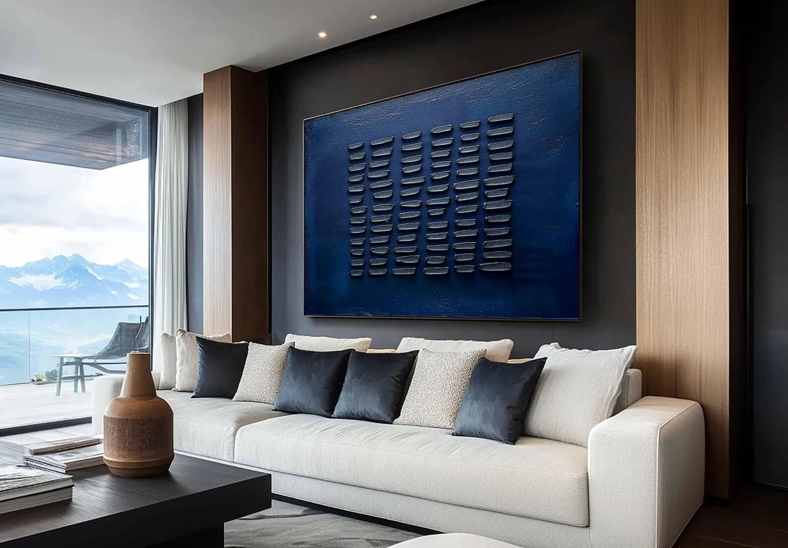 Textured Indigo Geometry | Elegant Depth