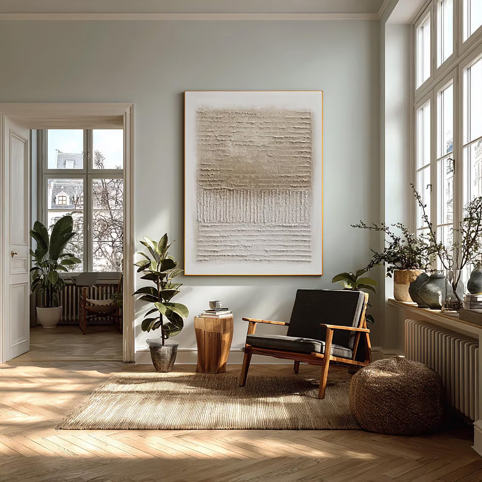 Textured Layered Serenity | Beige Rhythm