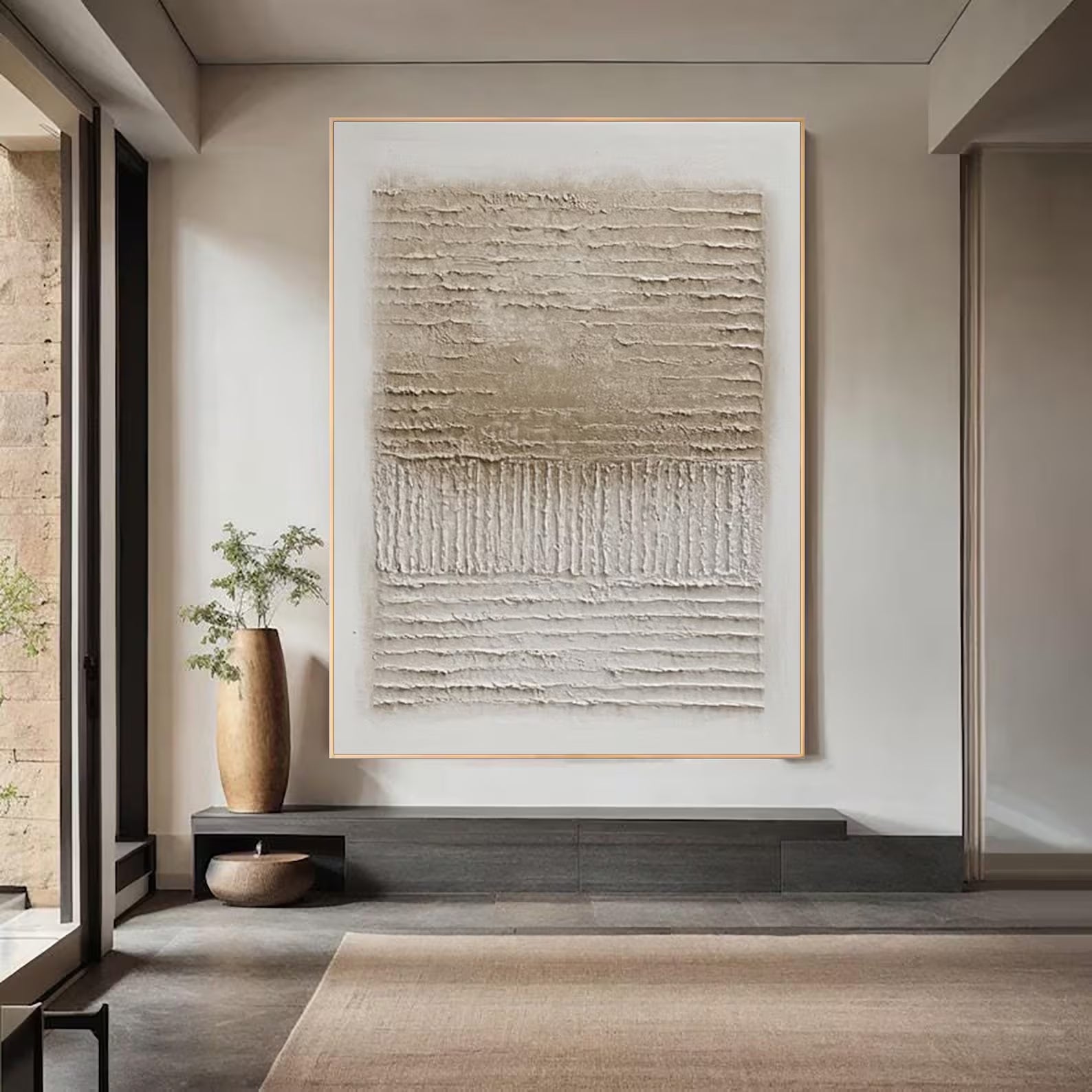 Textured Layered Serenity | Beige Rhythm