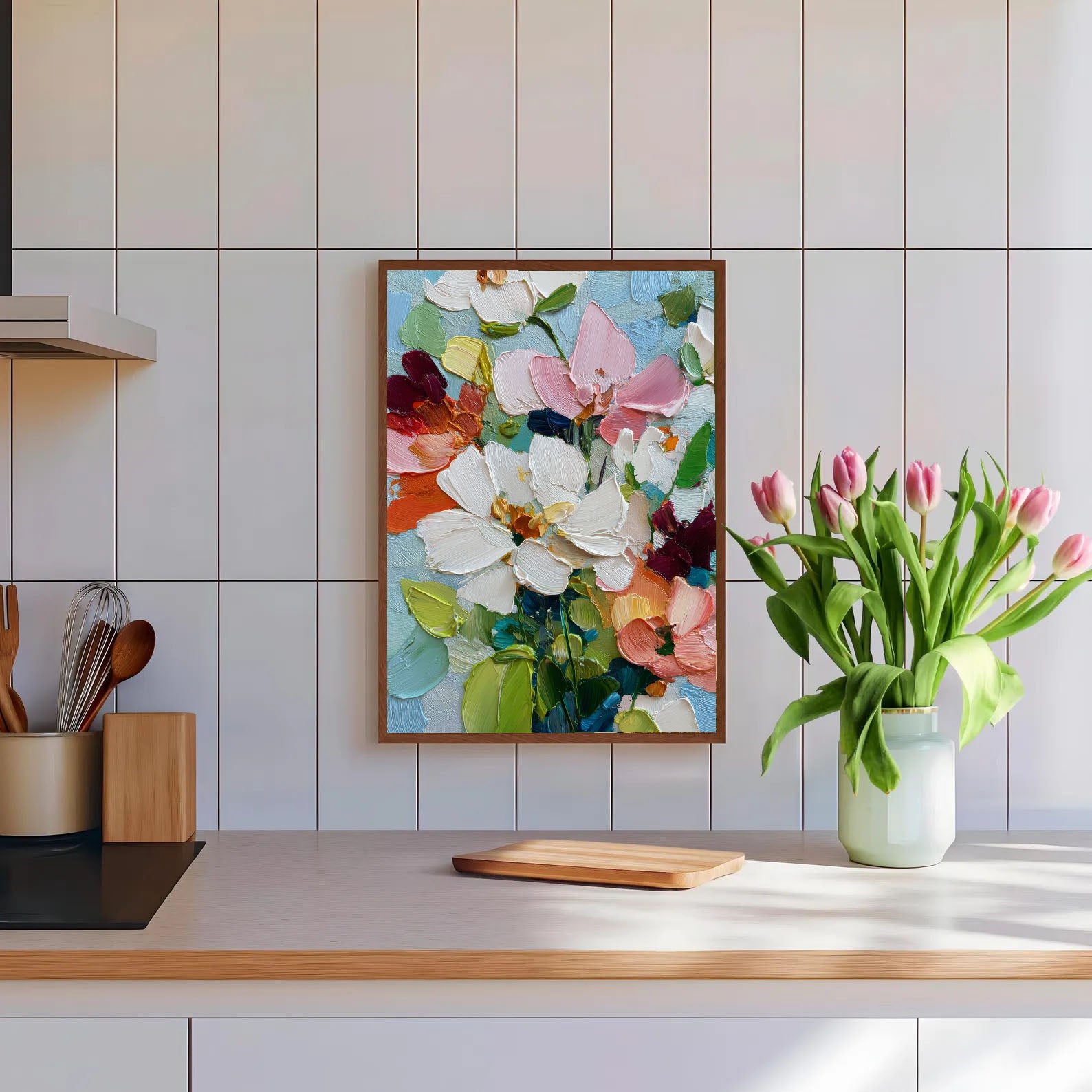 Textured Floral Art | Vibrant Depth