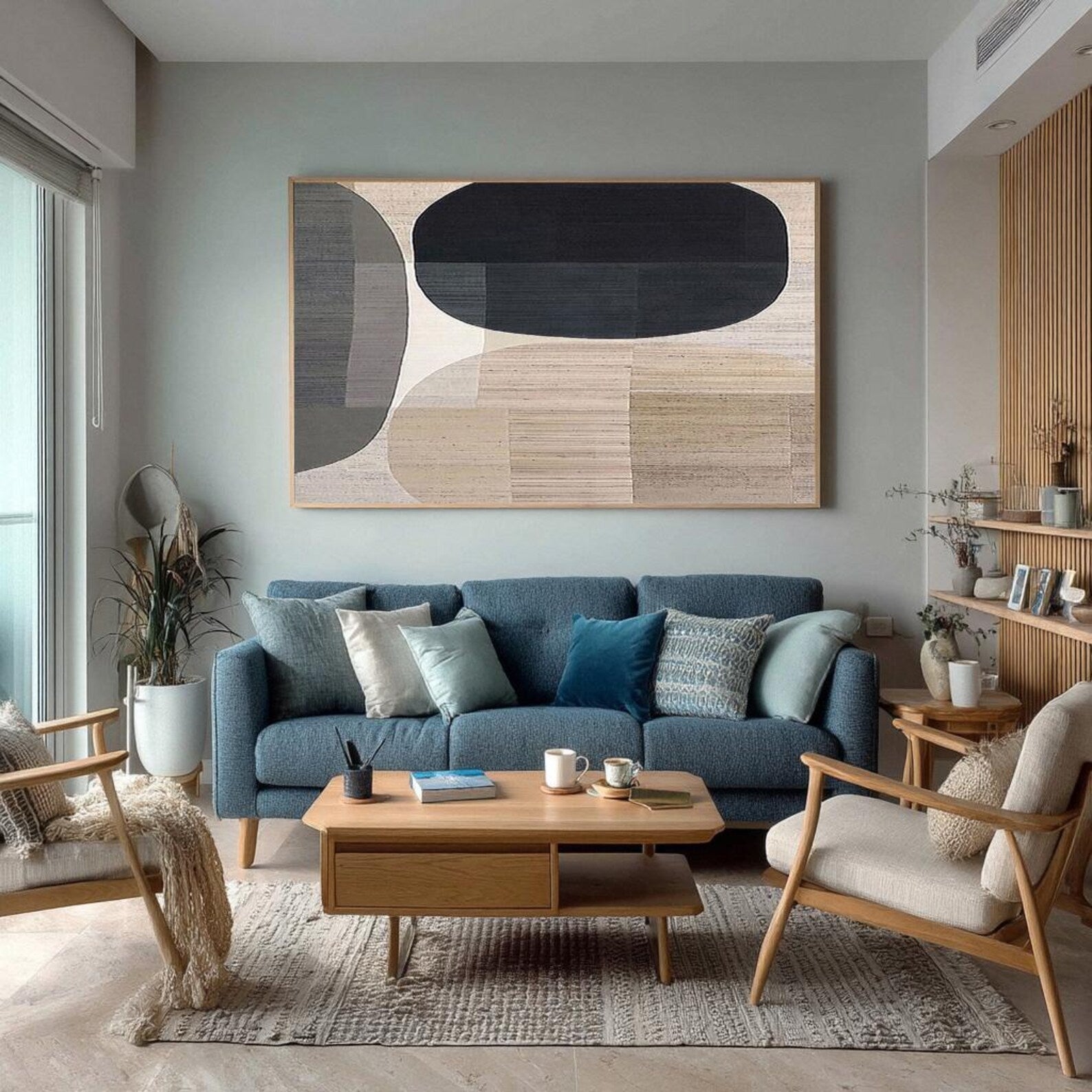 Textured Curved Geometrics | Neutral Hues