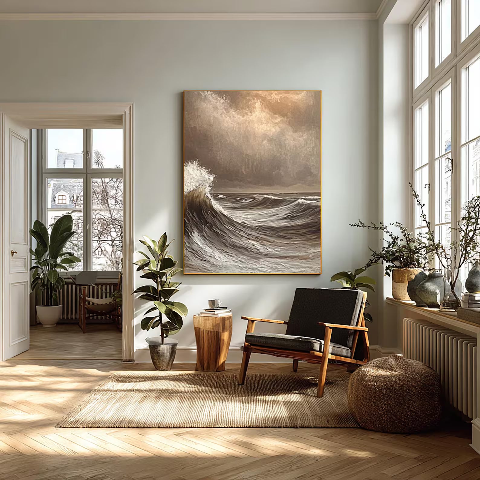 Textured Wave Majesty | Brown Surge