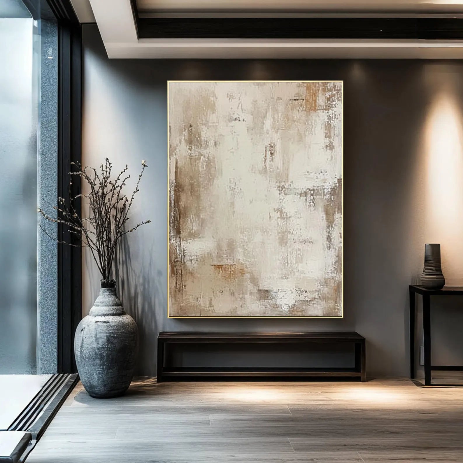 Textured Neutral Grandeur | Beige Mural