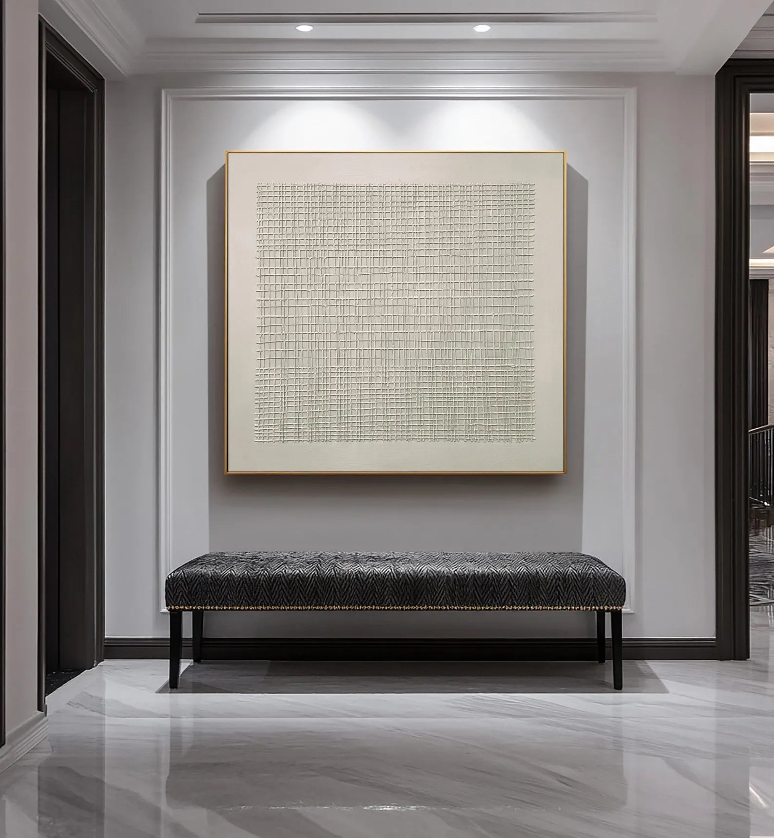 Textured Grid Sophistication | Neutral Weave