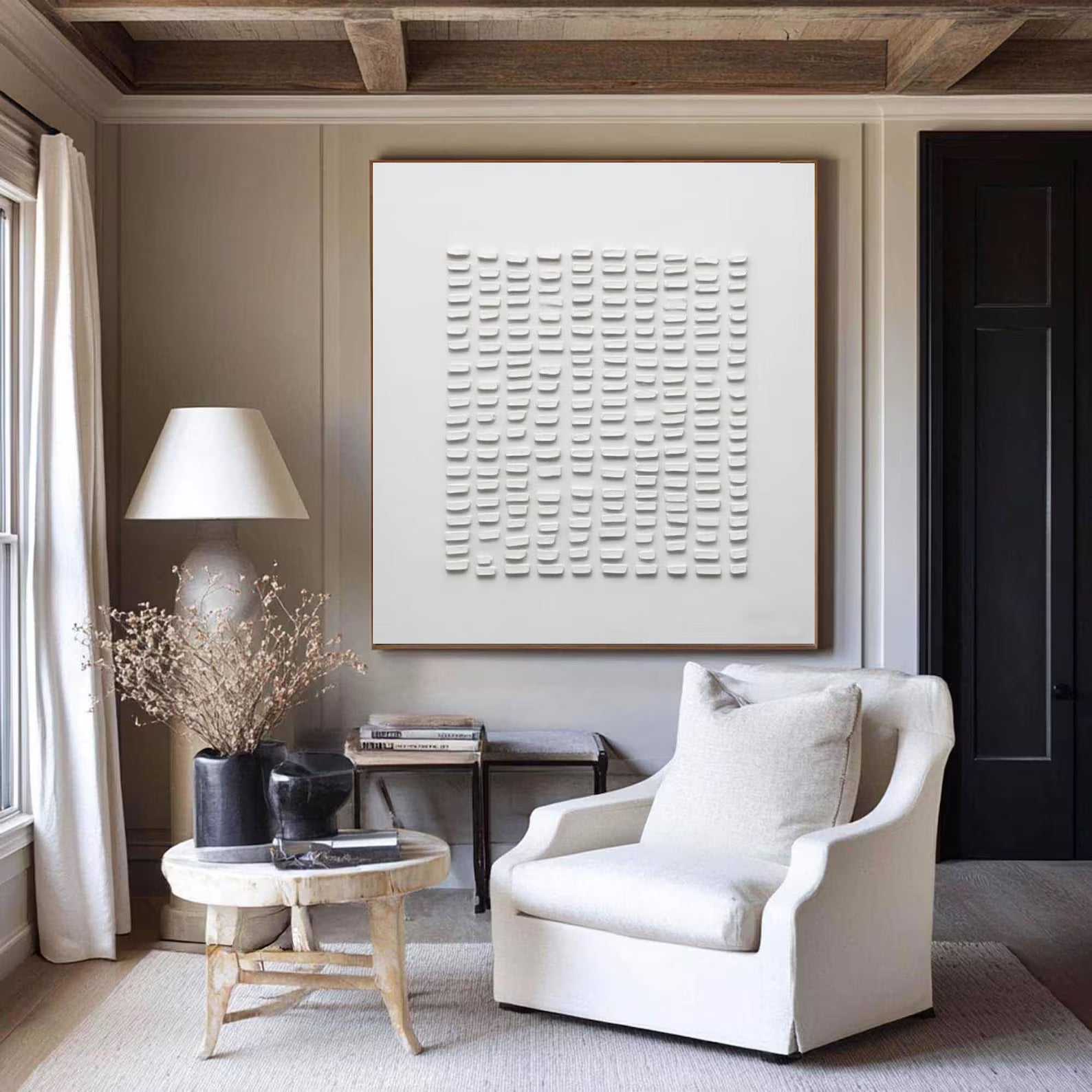 Textured Geometric Rhythm | White Minimalism