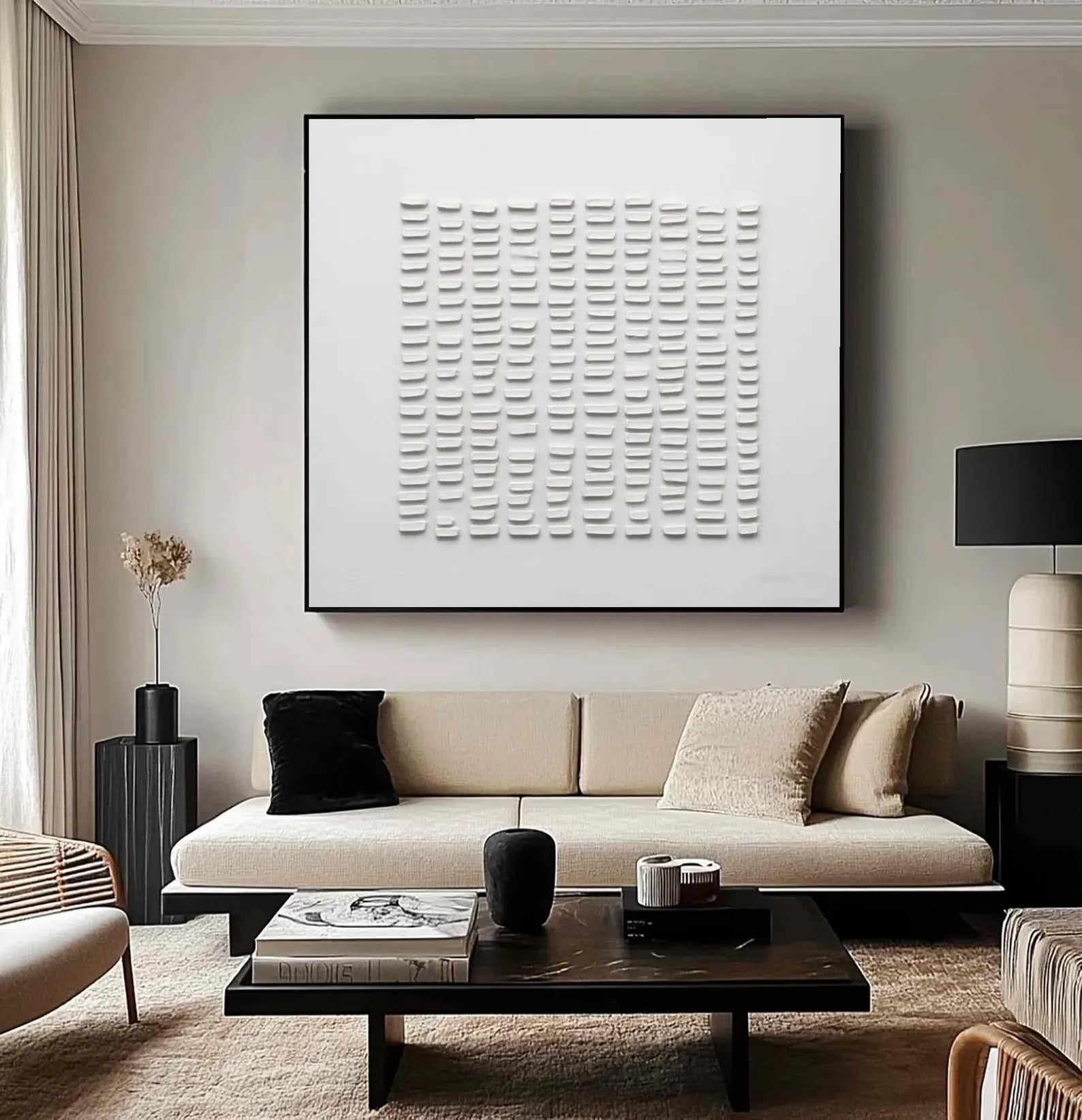 Textured Geometric Rhythm | White Minimalism