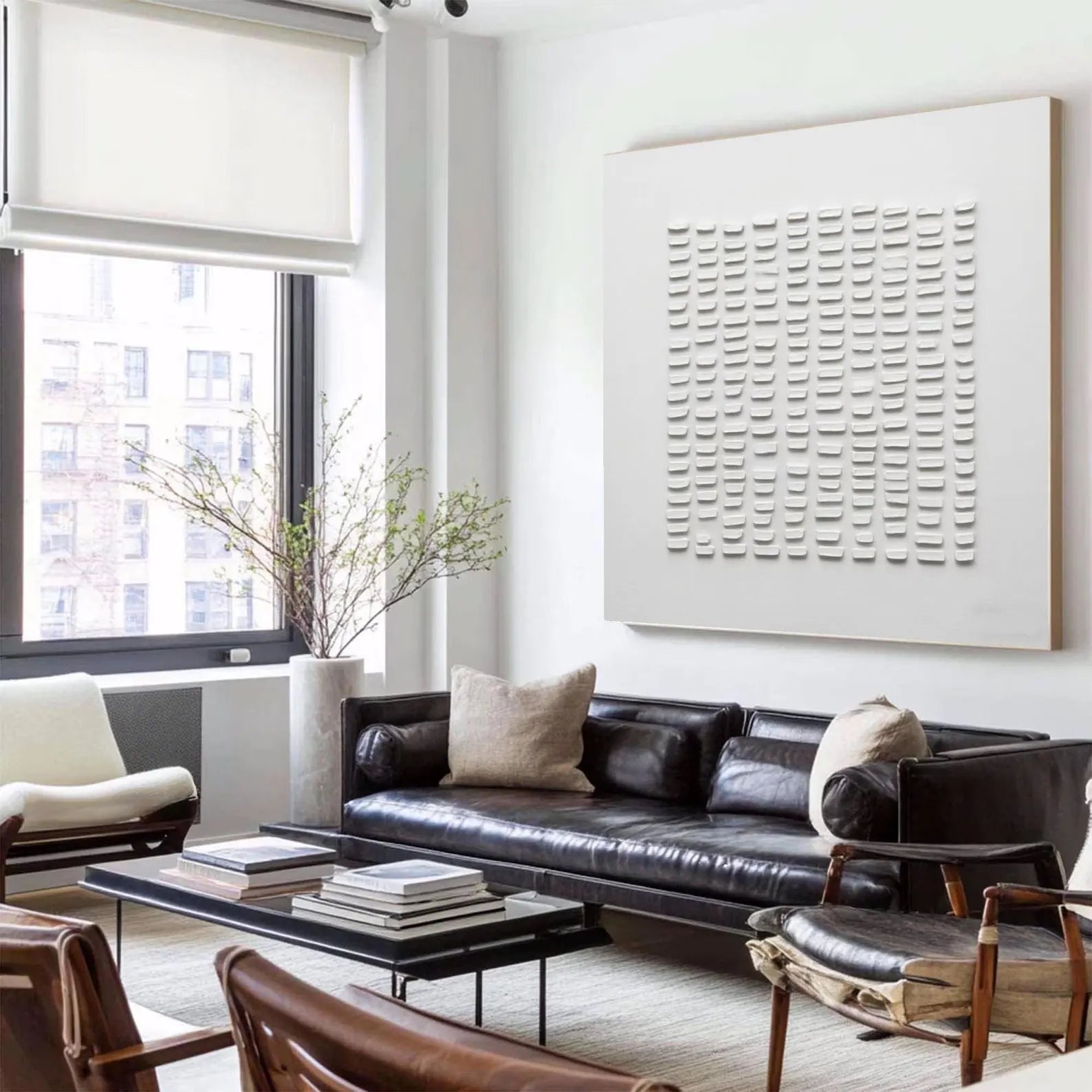 Textured Geometric Rhythm | White Minimalism