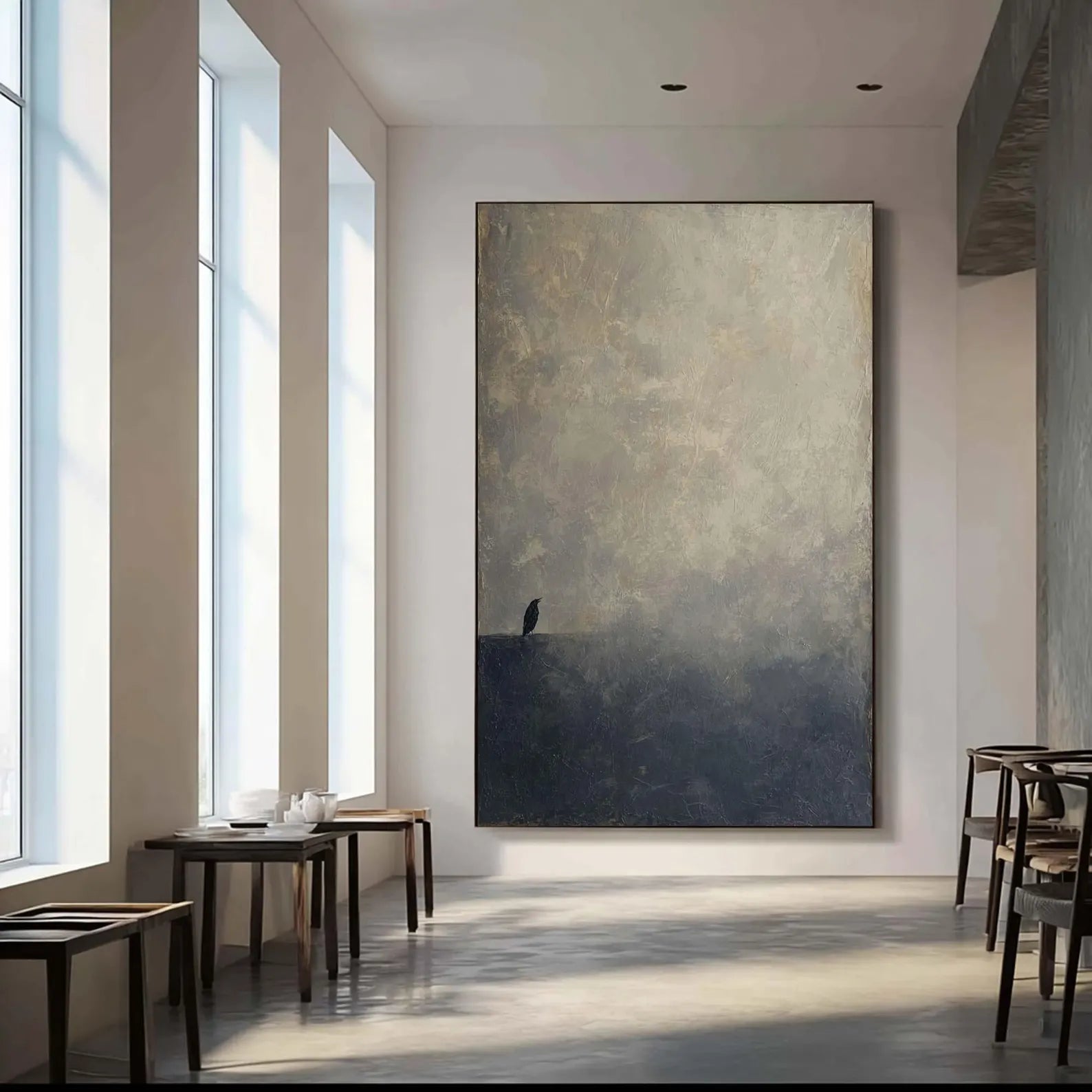 Textured Moody Landscape Abstract | Tranquil Luxe