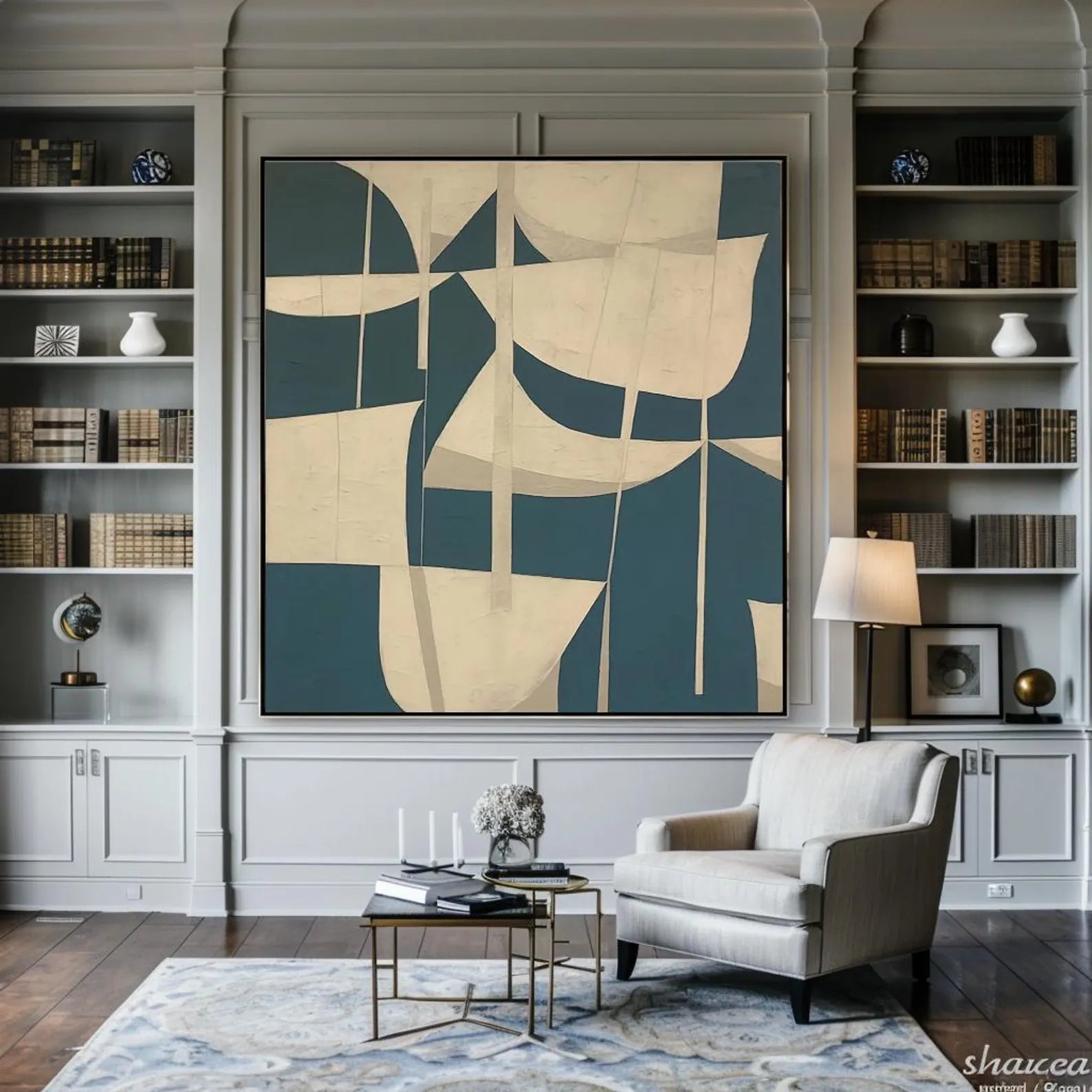 Abstract Geometric Wall Art | Mid-Century Modern Elegance