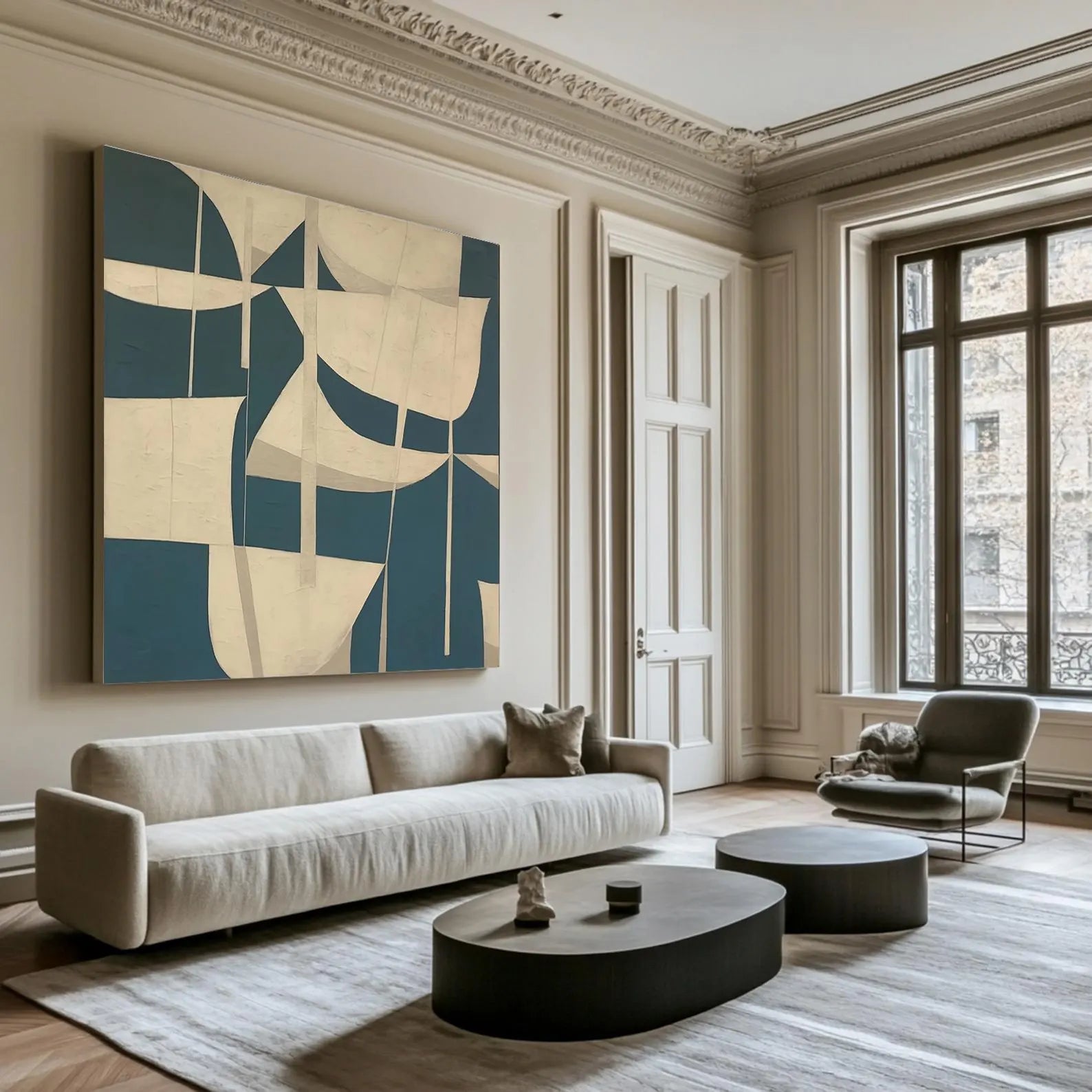 Abstract Geometric Wall Art | Mid-Century Modern Elegance