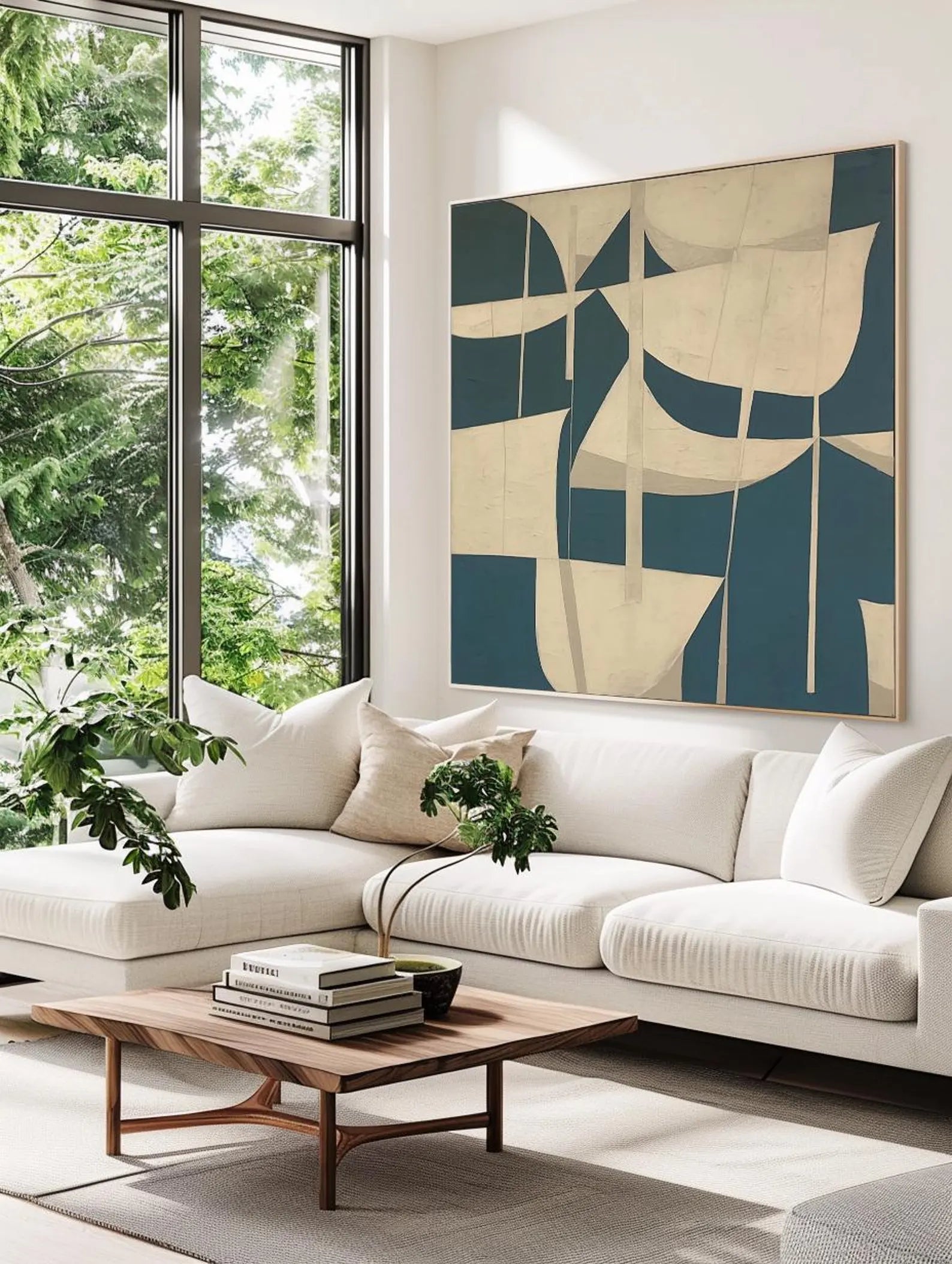 Abstract Geometric Wall Art | Mid-Century Modern Elegance