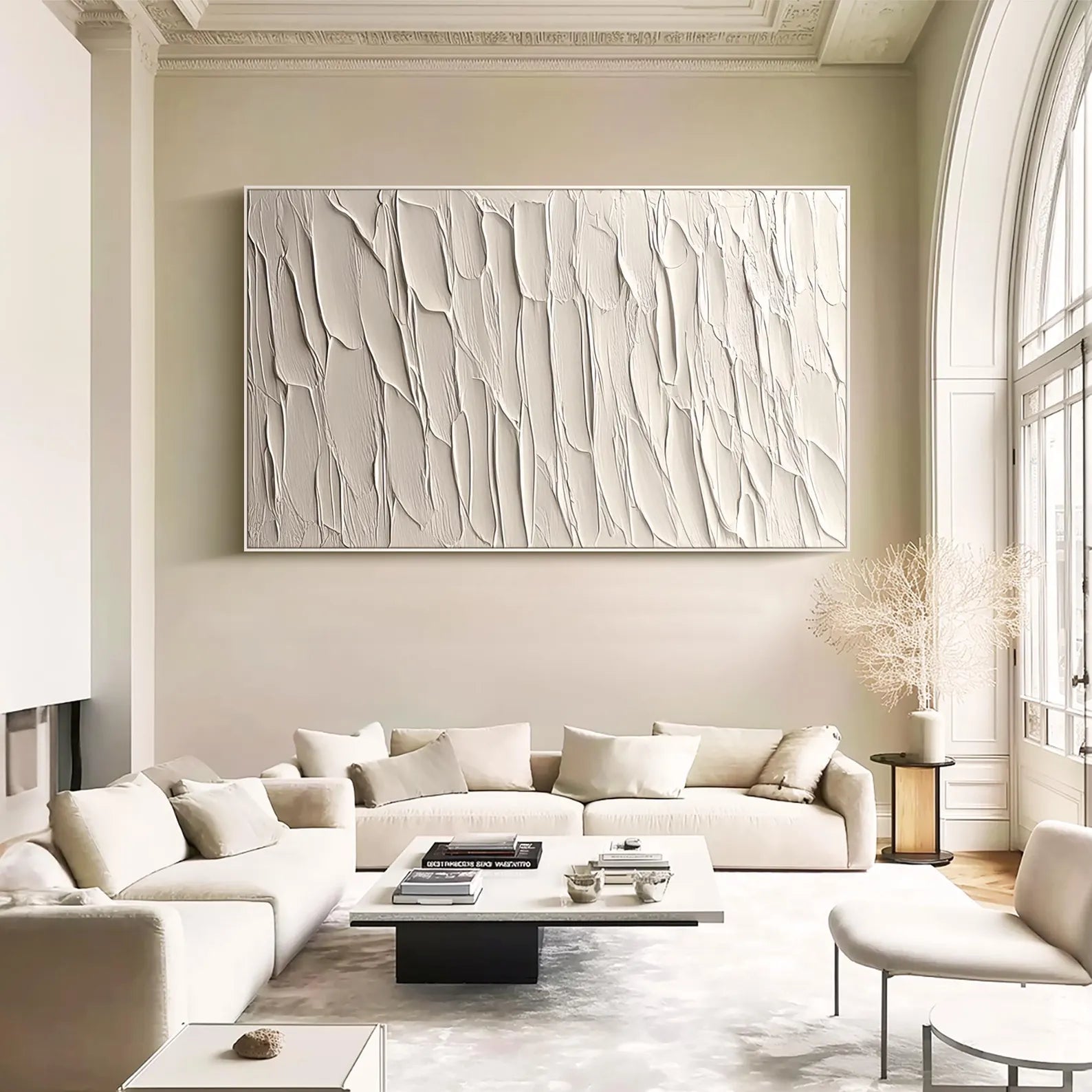 Textured Ivory Ripples | Soft Whites