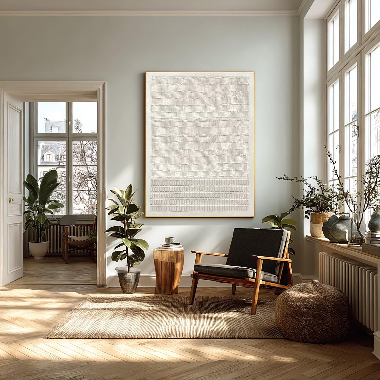 Textured Minimalist Grandeur | White Weave