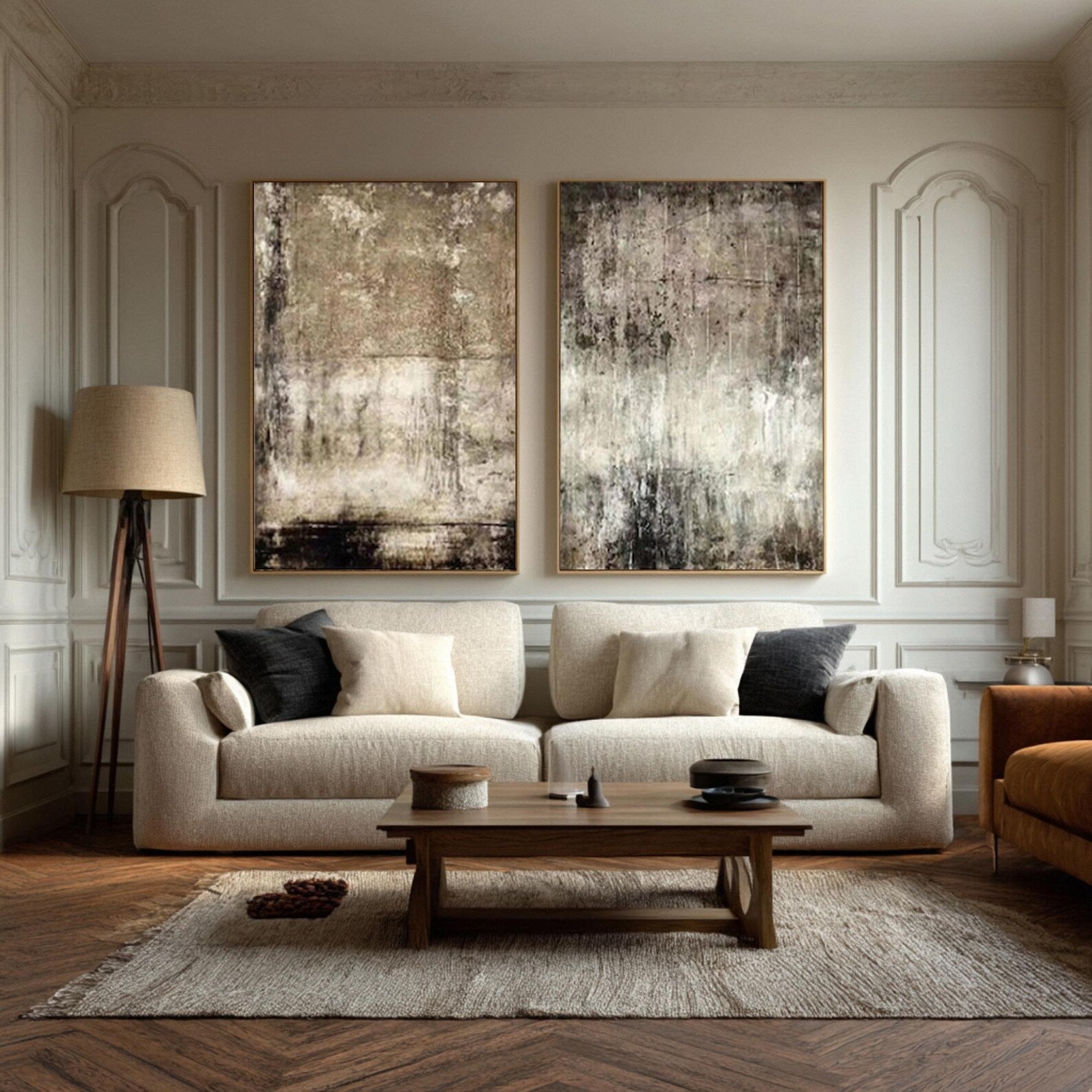 Distressed Abstract Panels | Earth Tones