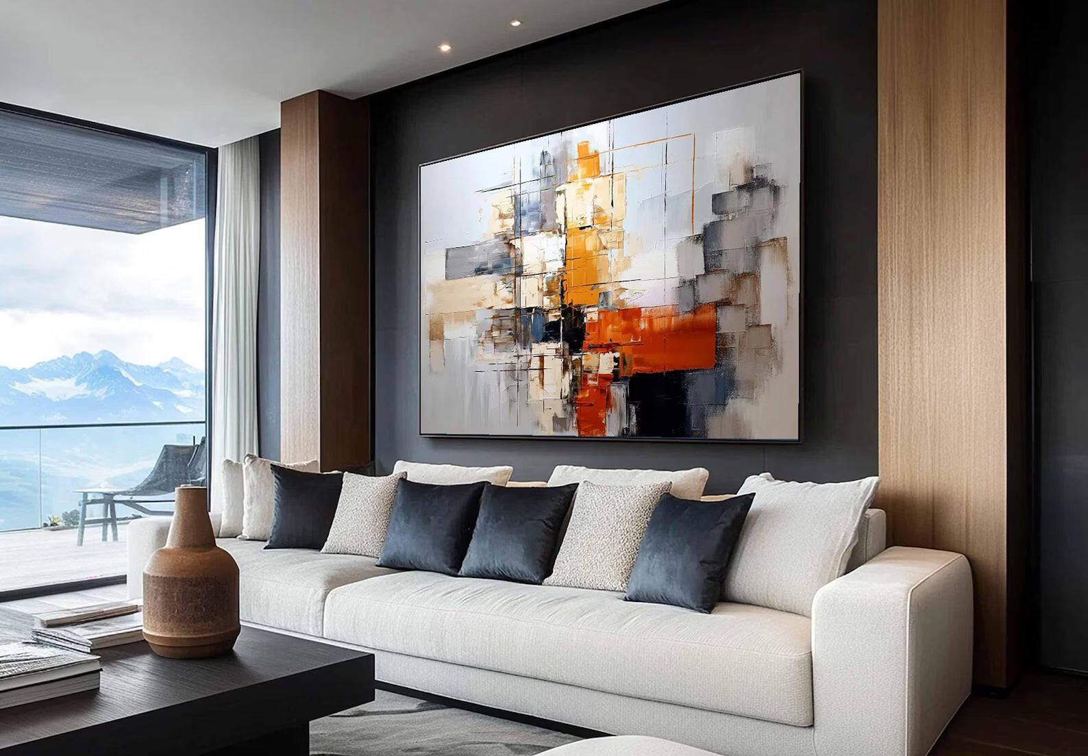 Textured Abstract Panels | Amber Hues