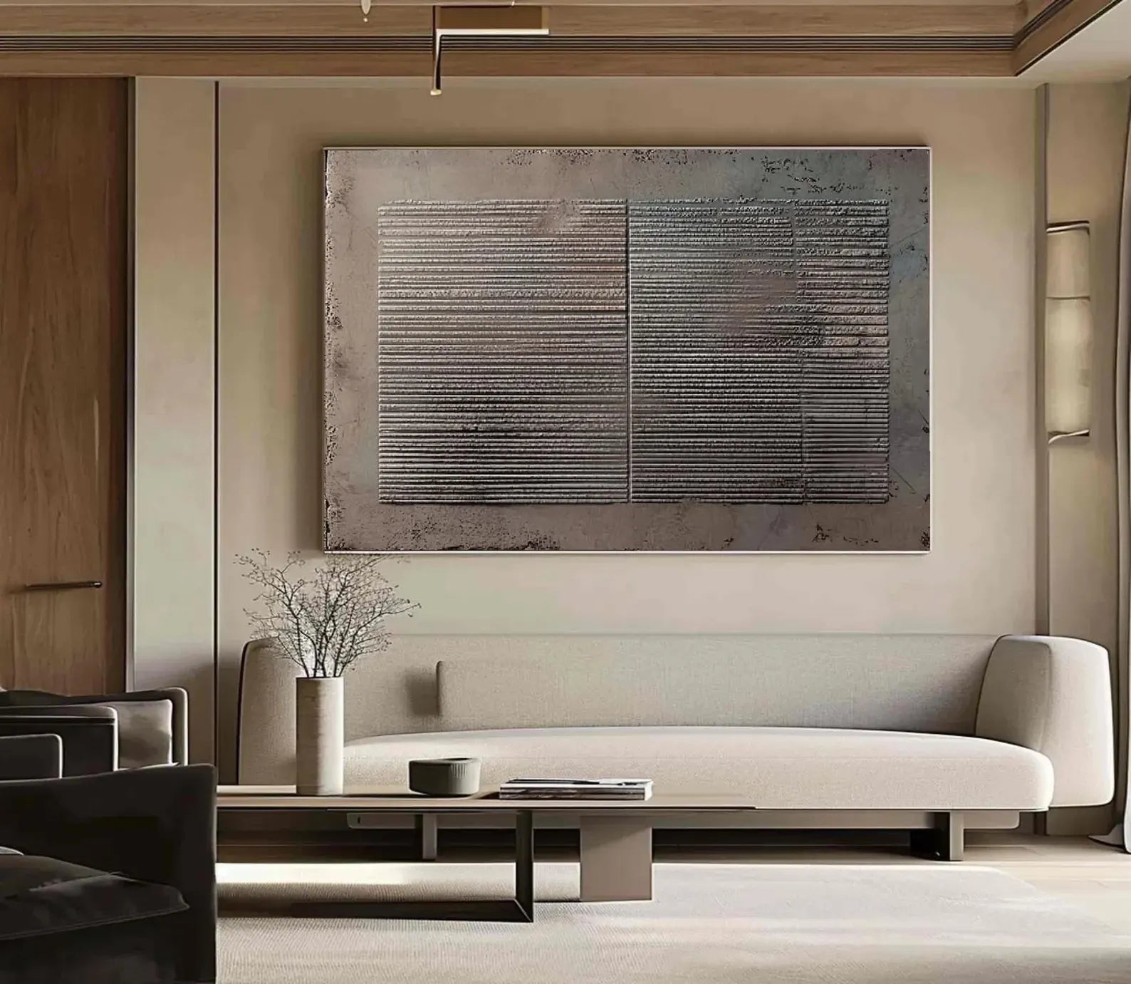 Textured Linear Composition | Elegant Tranquility