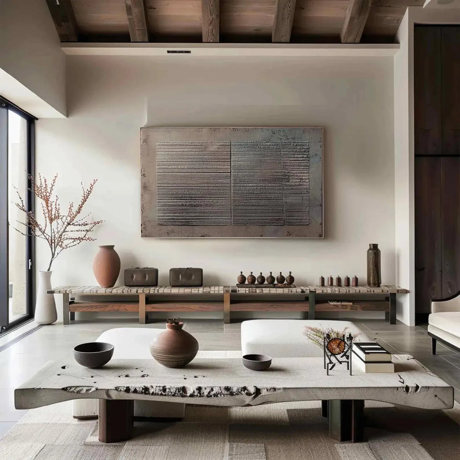 Textured Linear Composition | Elegant Tranquility