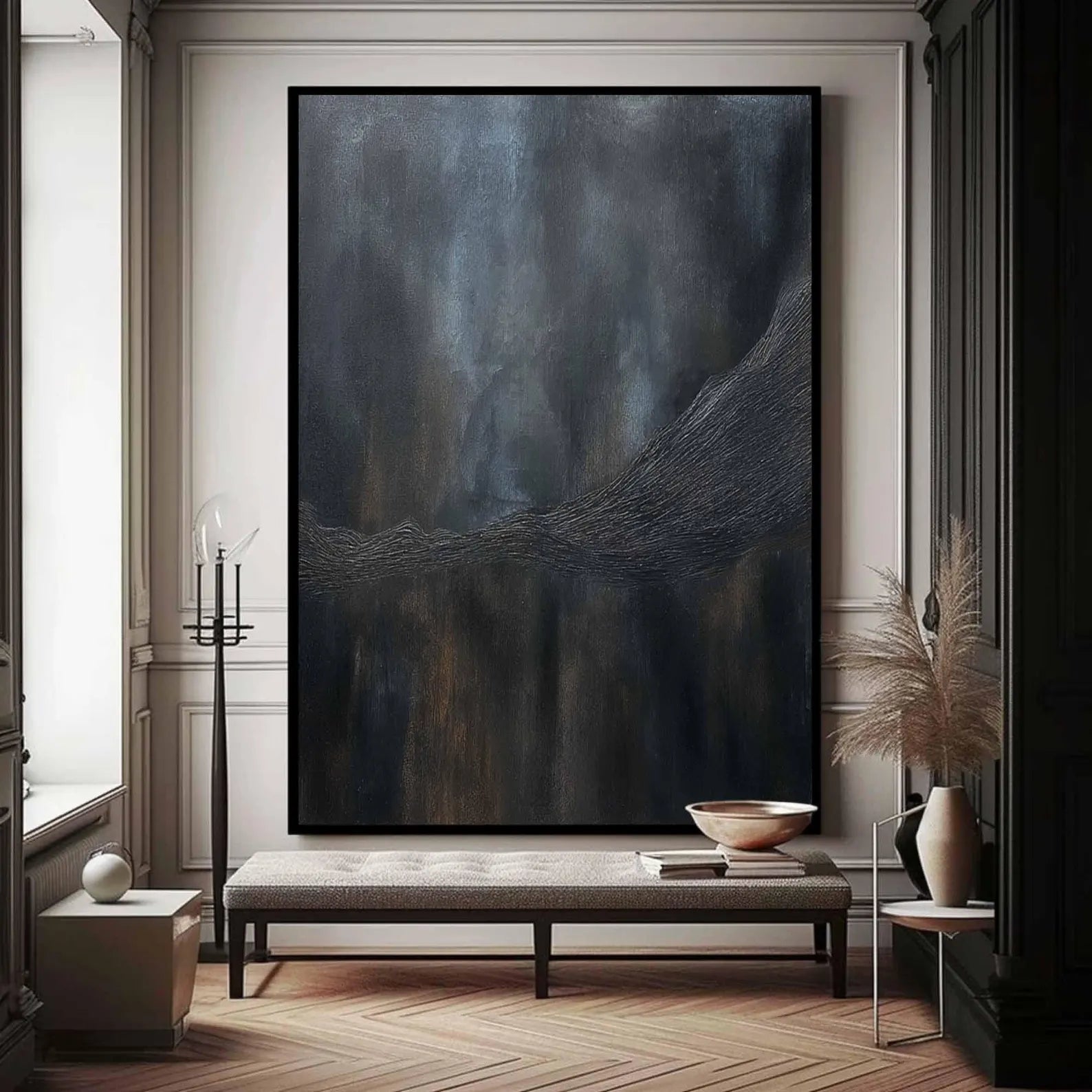 Abstract Dark Textured Art | Rhythmic Depth