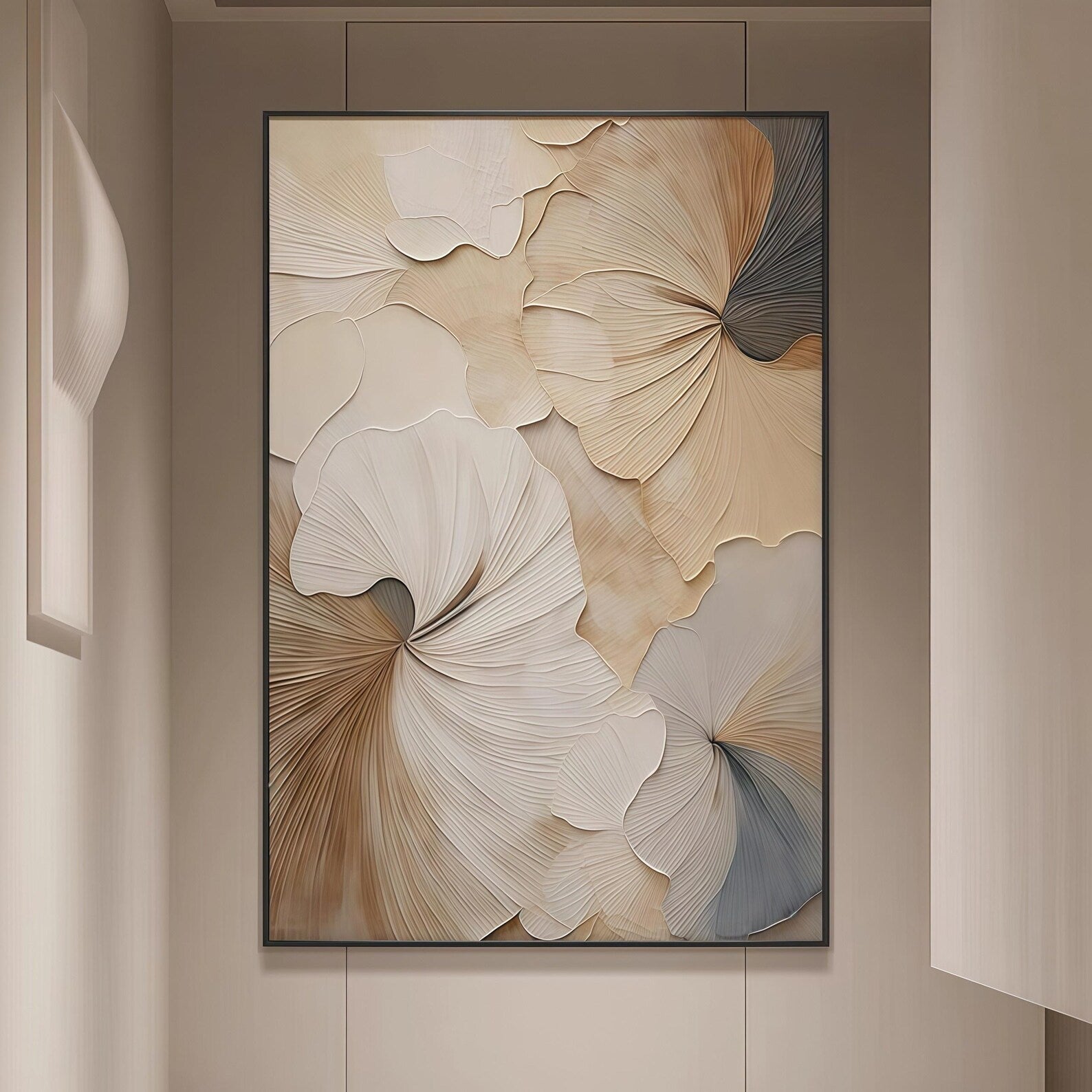 Textured Ginkgo Opulence | Linen Fans