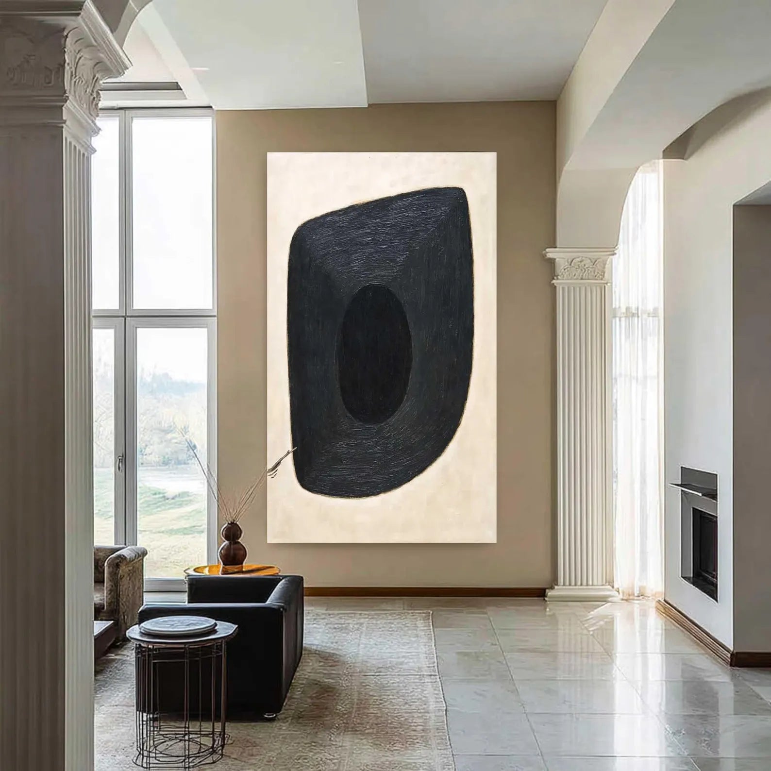 Geometric Monochrome Form | Bold Tranquility