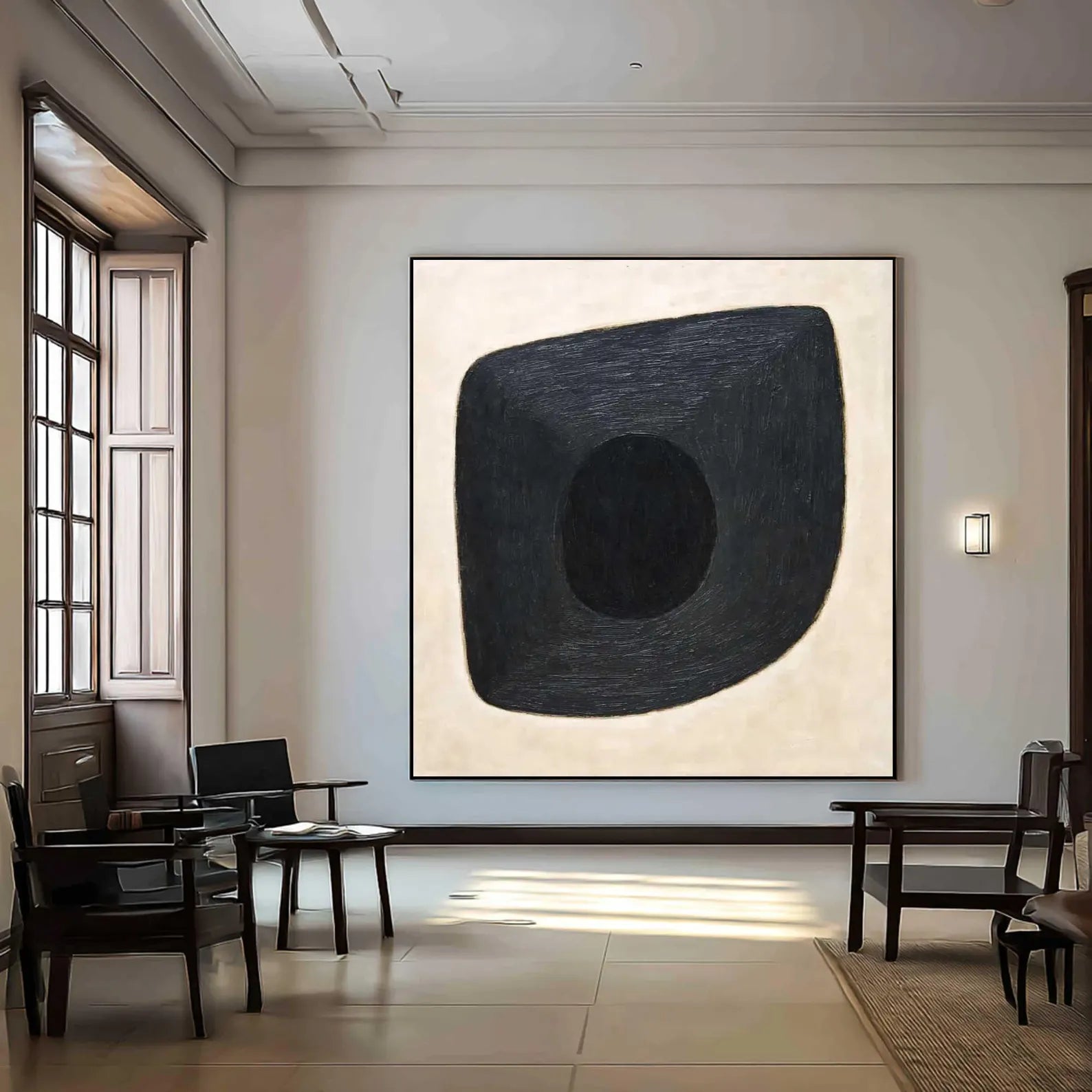 Geometric Monochrome Form | Bold Tranquility