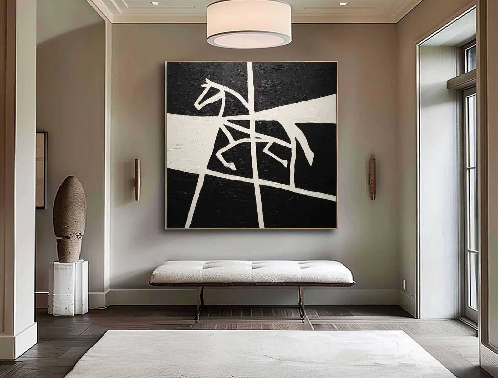 Geometric Equine Monochrome | Artistic Boldness