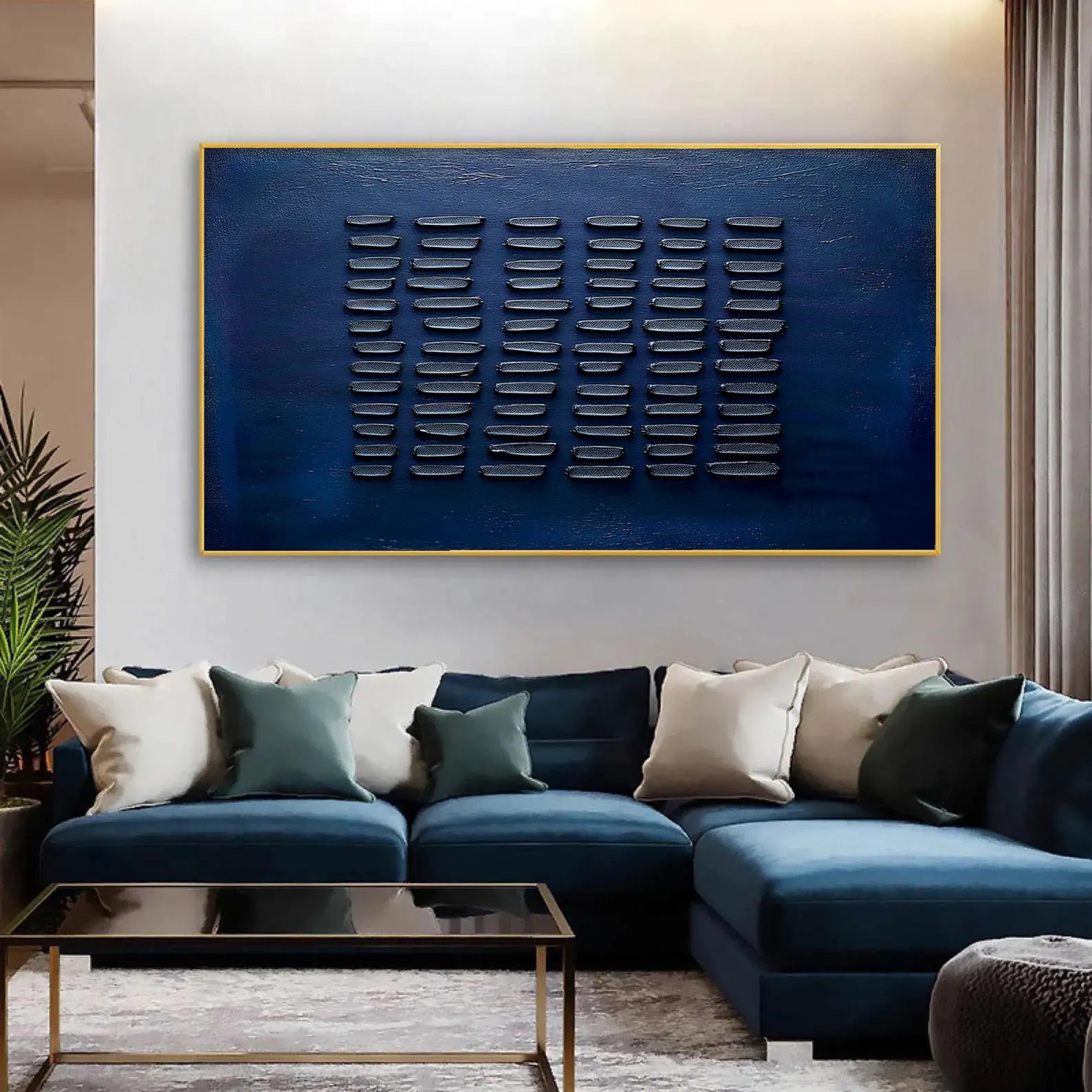 Textured Indigo Geometry | Elegant Depth